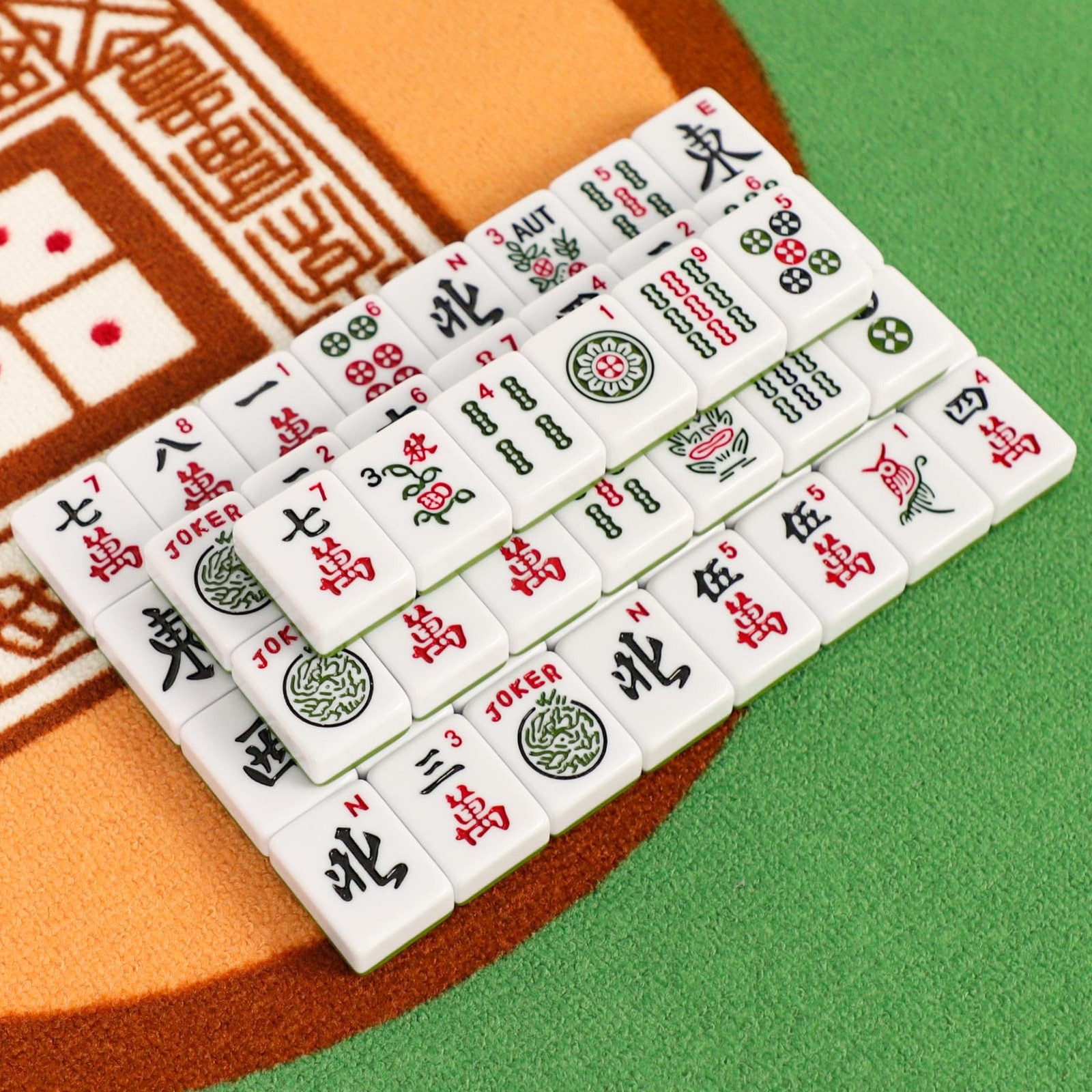 GUSTARIA Set of American Mahjong Tiles, 166 American Mahjong Tiles with Green…