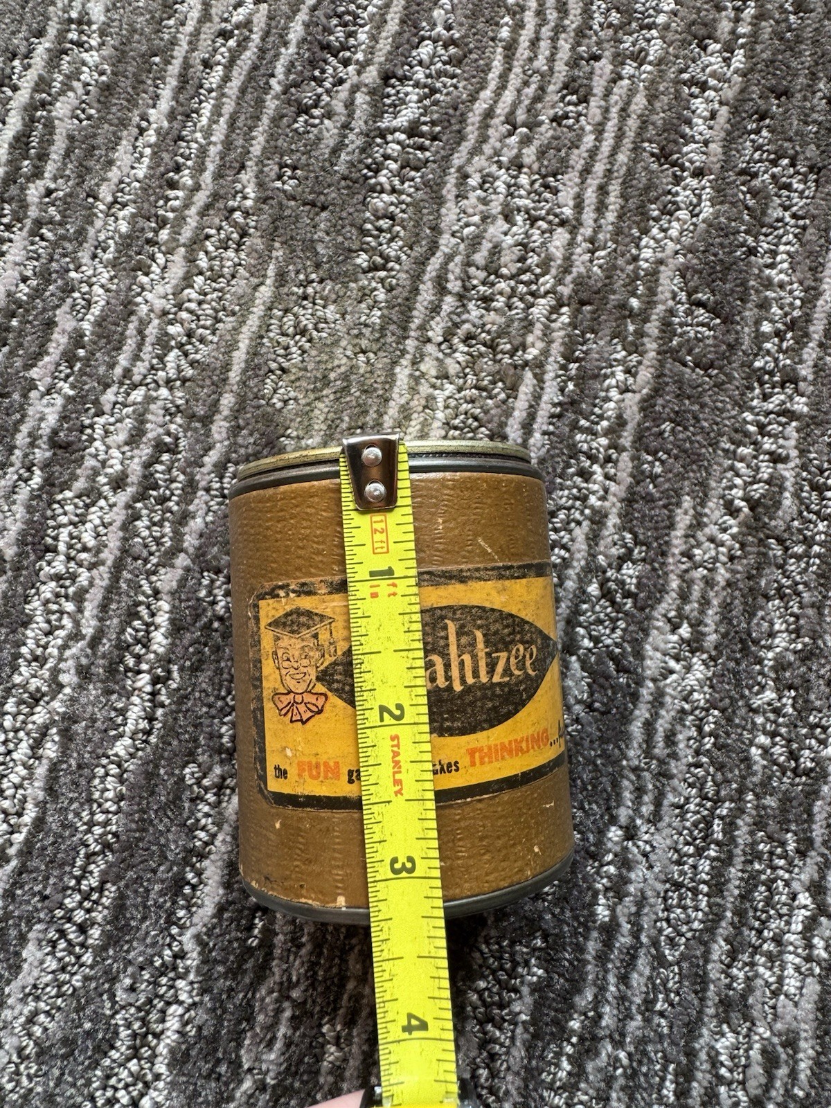 VINTAGE 1950s-60s Yahtzee Cup With 5 Dice And Scrabble Dice