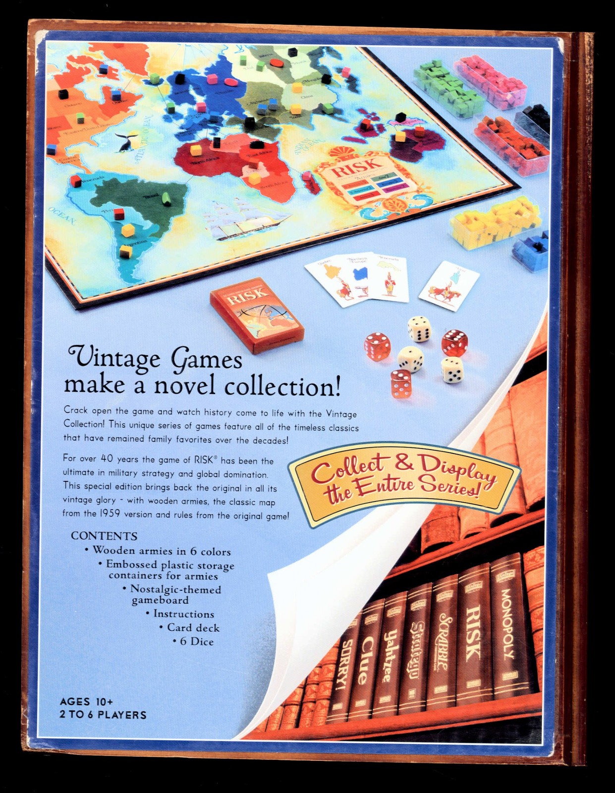 RISK the game of Global DOMINATION – 2005 VINTAGE book Shelf box check scans