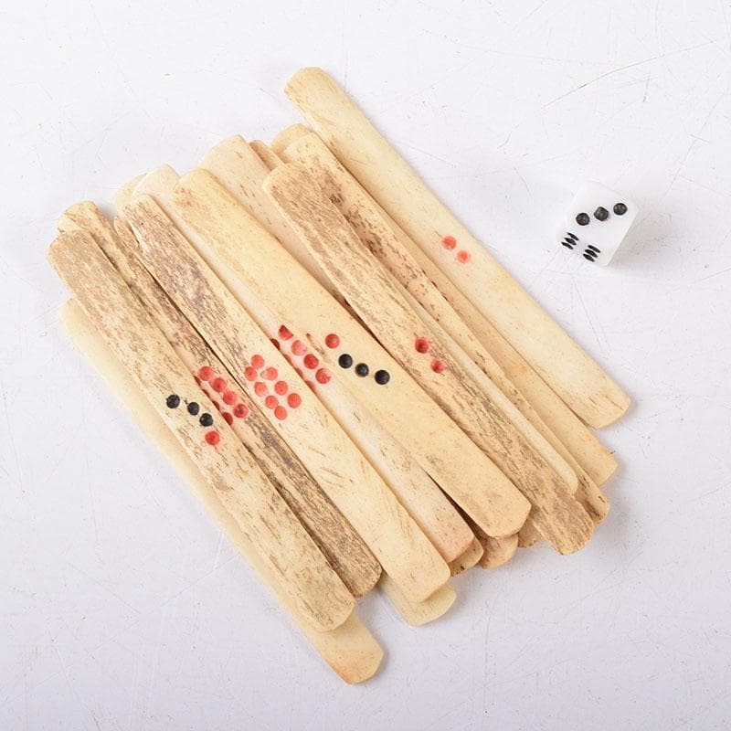 Vintage Chinese Mahjong Set Bone & Bamboo Tiles Wood Box Antique