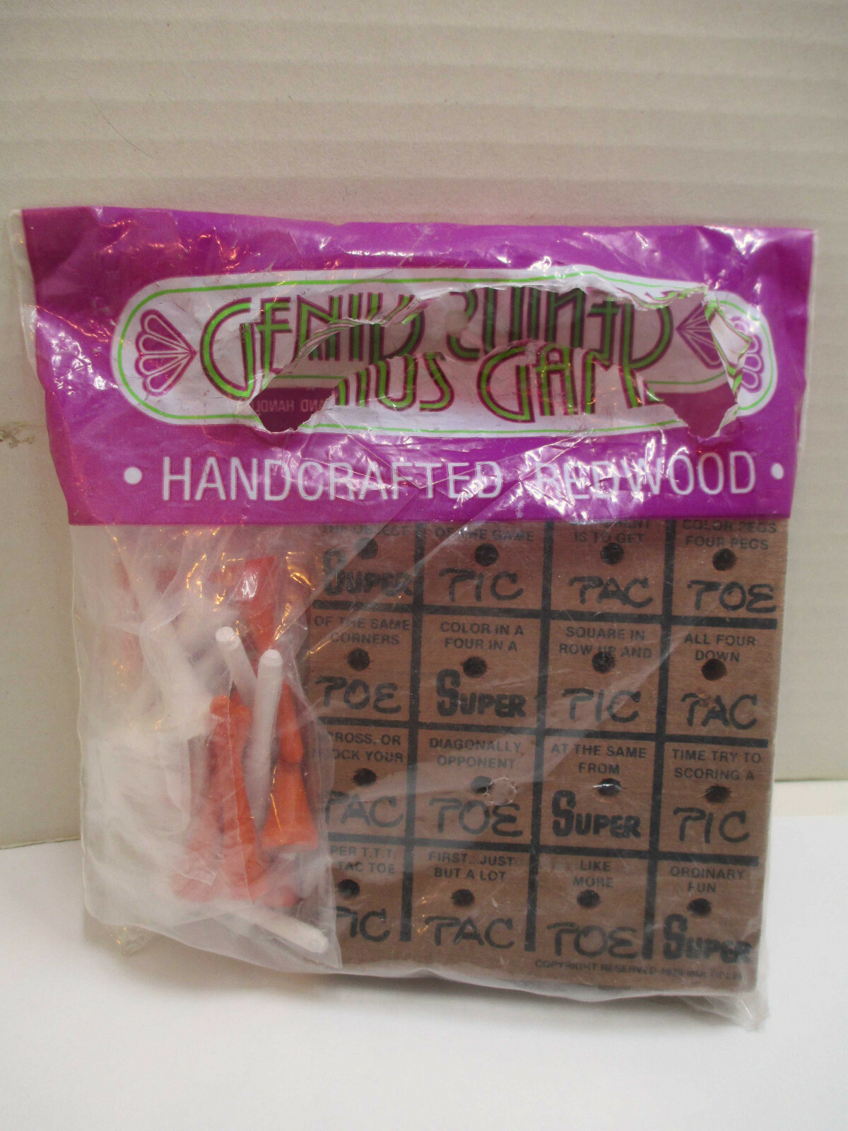 VTG Genius Games Super & Traditional Tic Tac Toe Games Wood Board Golf Tee Pegs