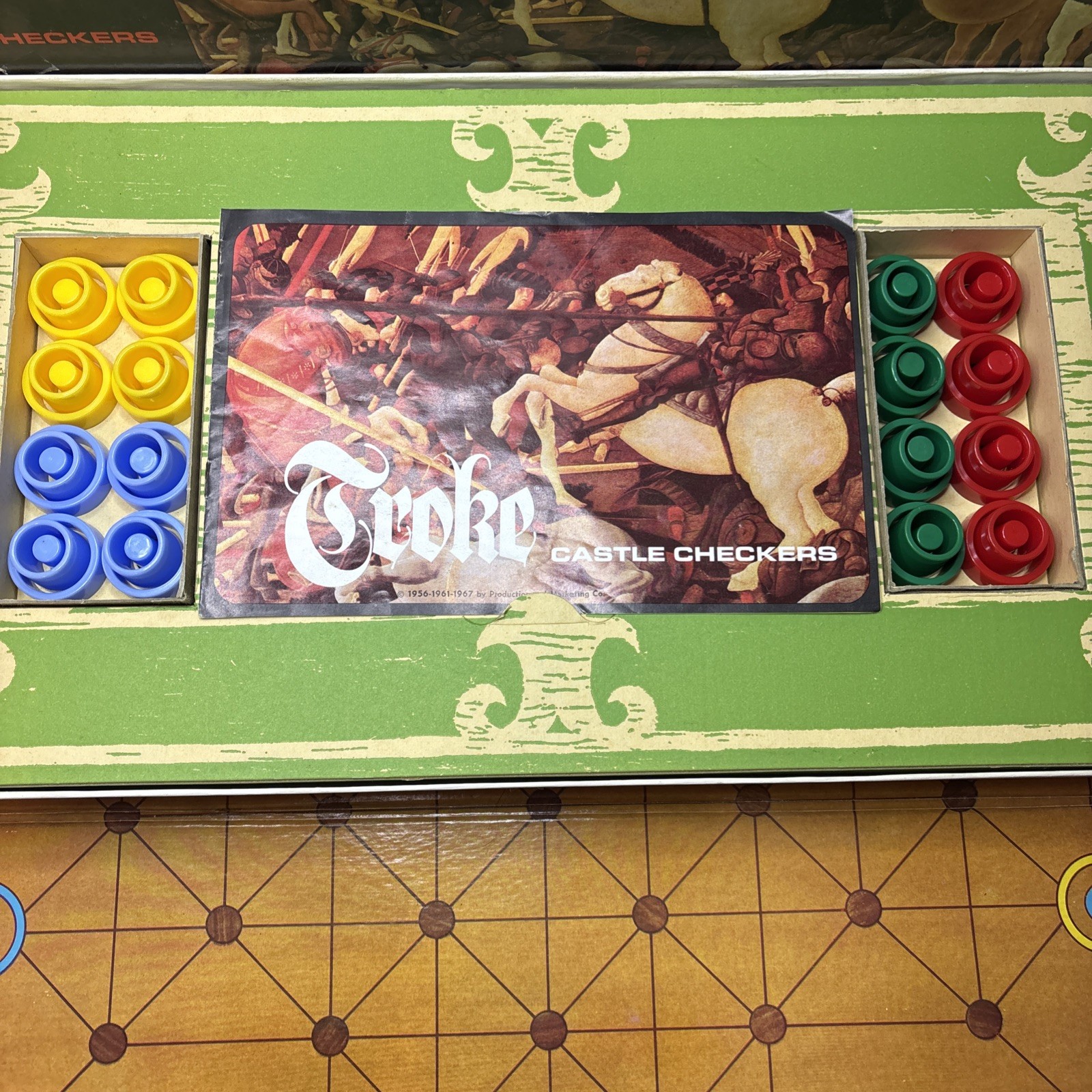 1967 Selchow Righter Troke Castle Checkers Game Complete Vintage