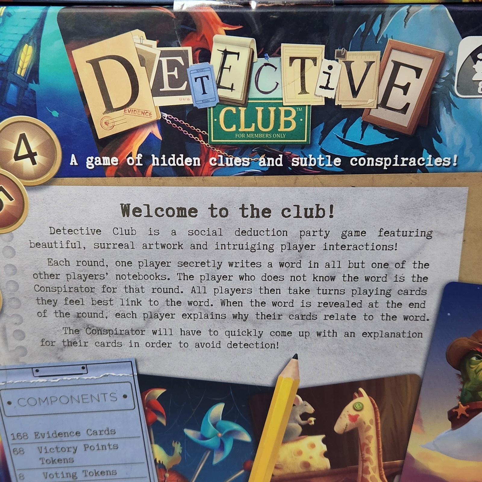 2019 Blue Orange Games Detective Club Board Game (Factory Sealed)