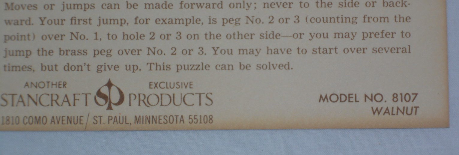 Vintage Hoyle Official Games The Kan Yu Puzzler Model No. 8107 Walnut SETCO HTF