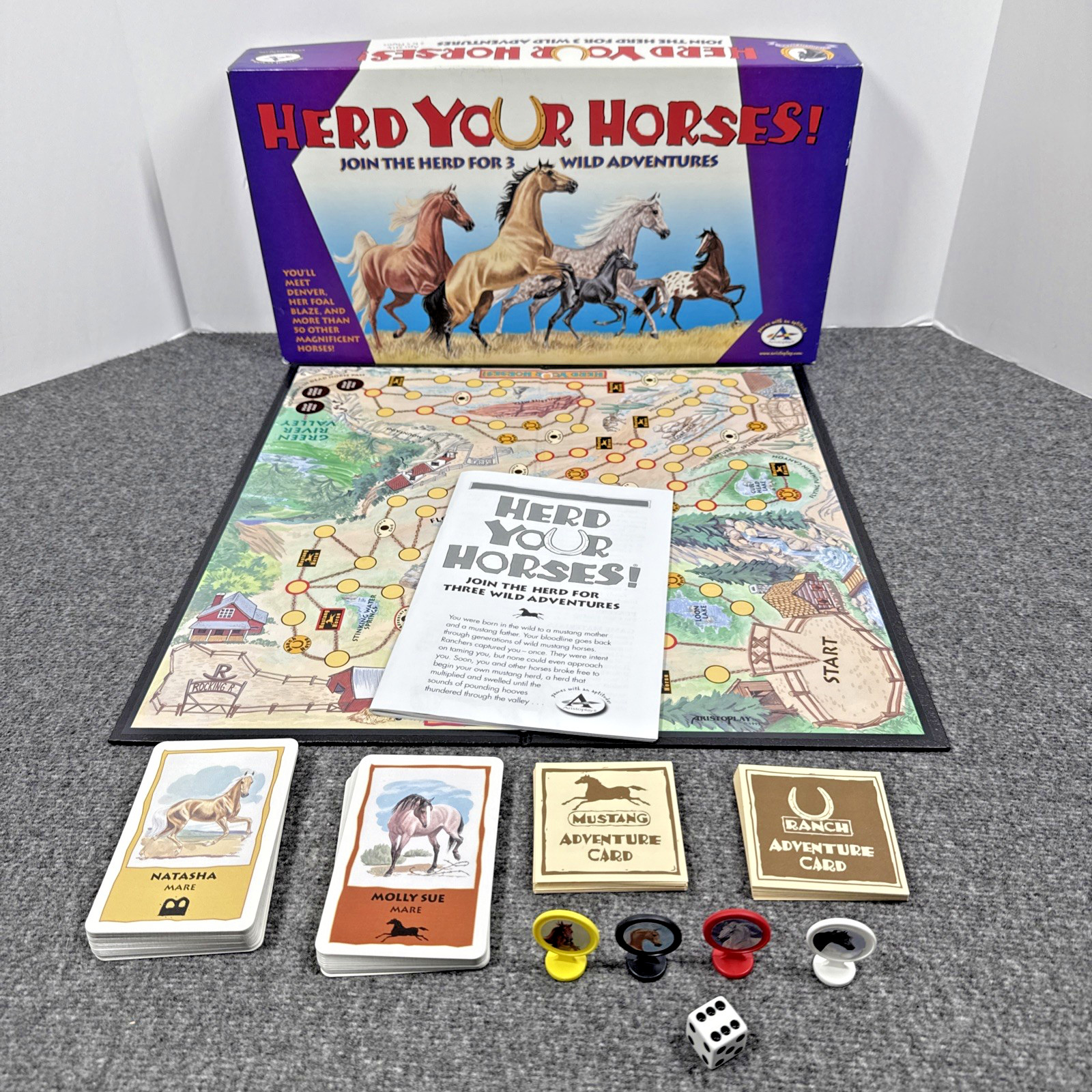 Herd Your Horses! Horse Themed Board Game Complete 2002 Aristoplay 1 Day Ship!👍