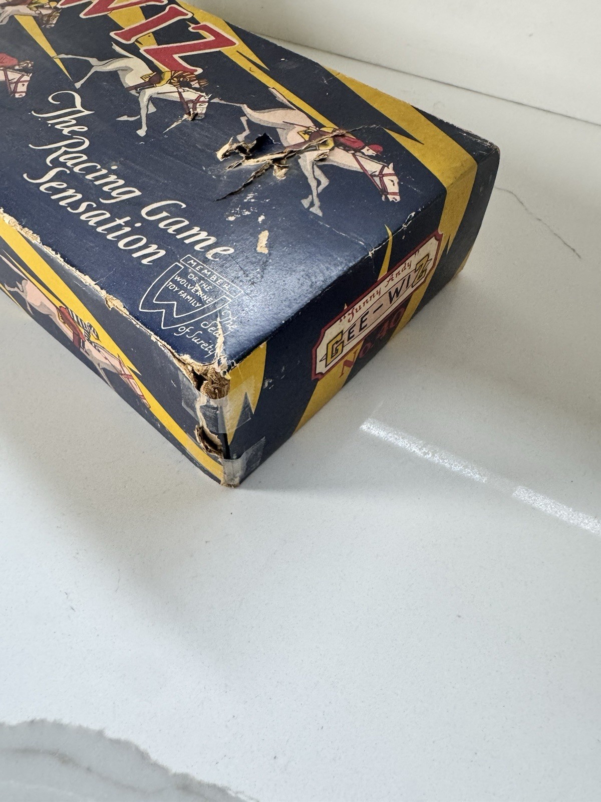 Vintage Gee-Wiz Racing Game No.40 Wolverine Supply w/ Box Horse Race Toy