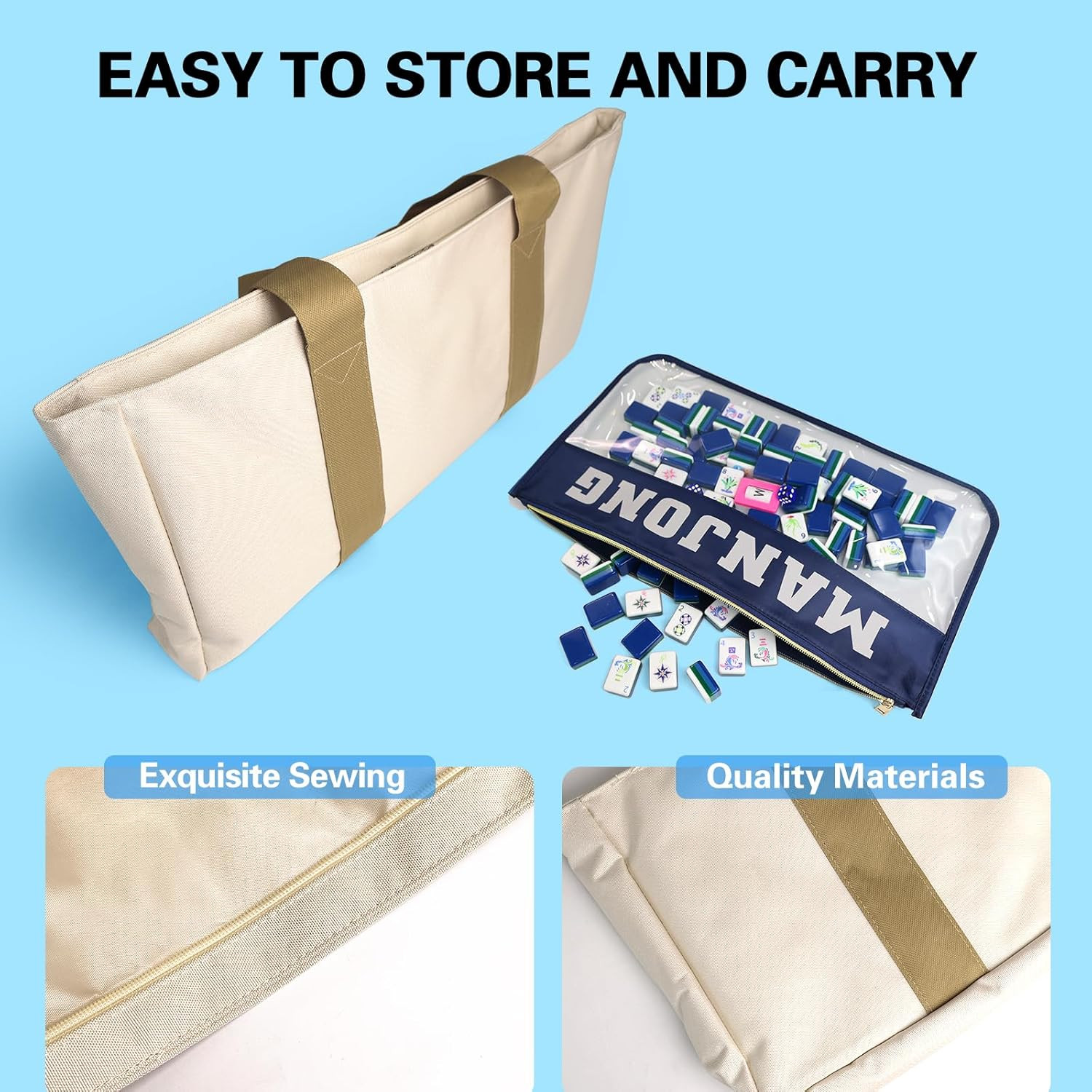 American Mahjong Game Set, Portable Carrying Bag,Acrylic 160 Tiles,Western Mahjo