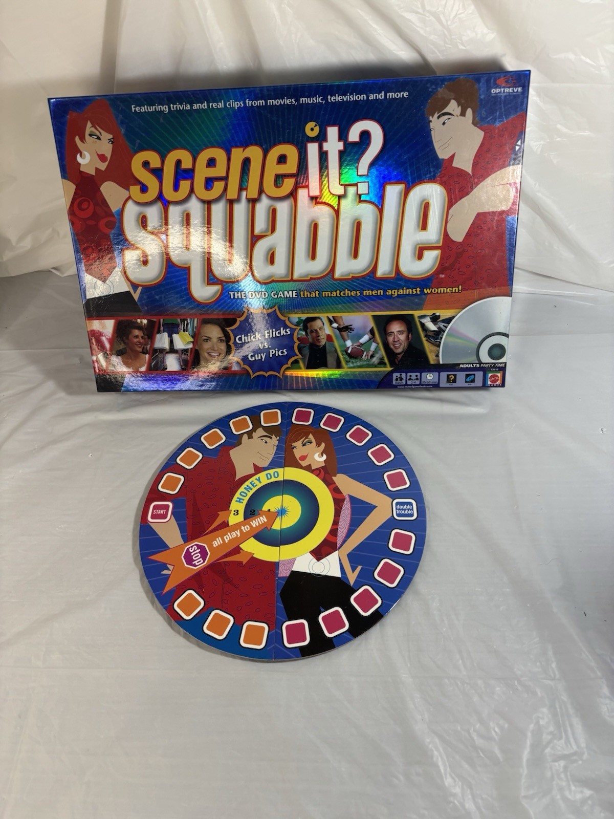 Scene It Squabble DVD Board Game Movie Trivia Mattel 2006 Complete