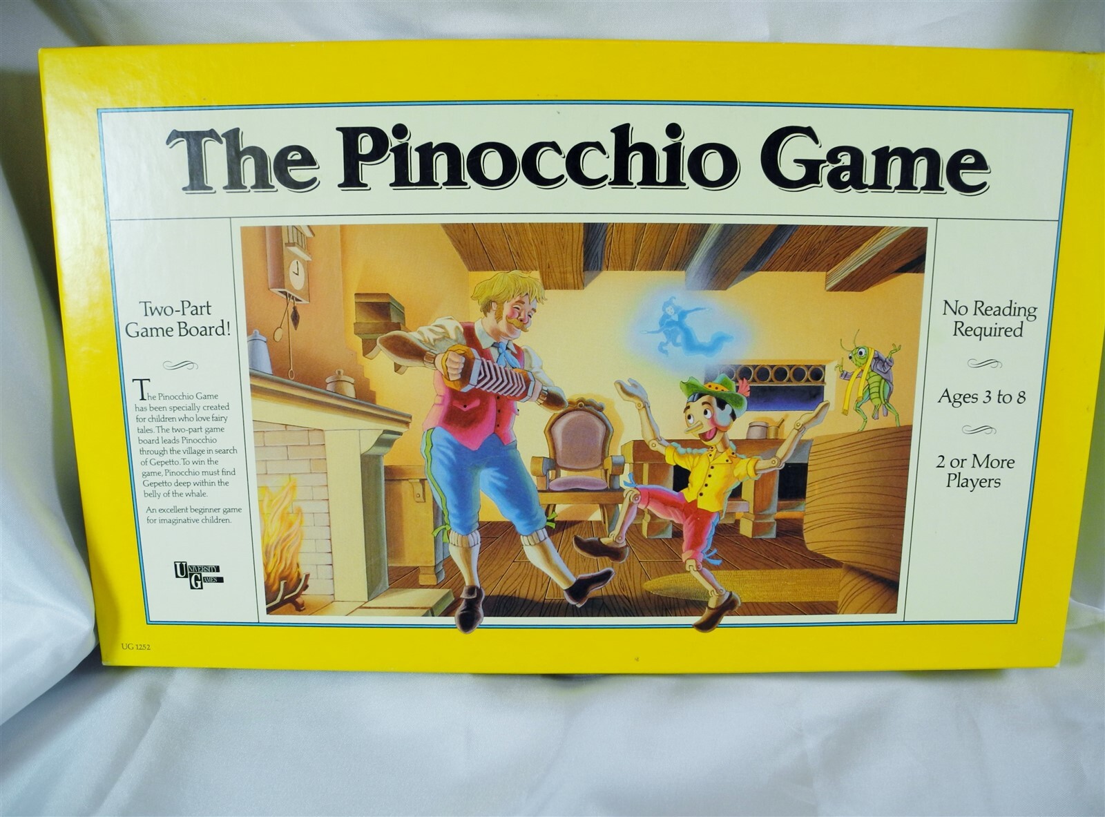 The Pinocchio Game University Games 1990 Board Game Ages 3-8 Made in USA UG 1252