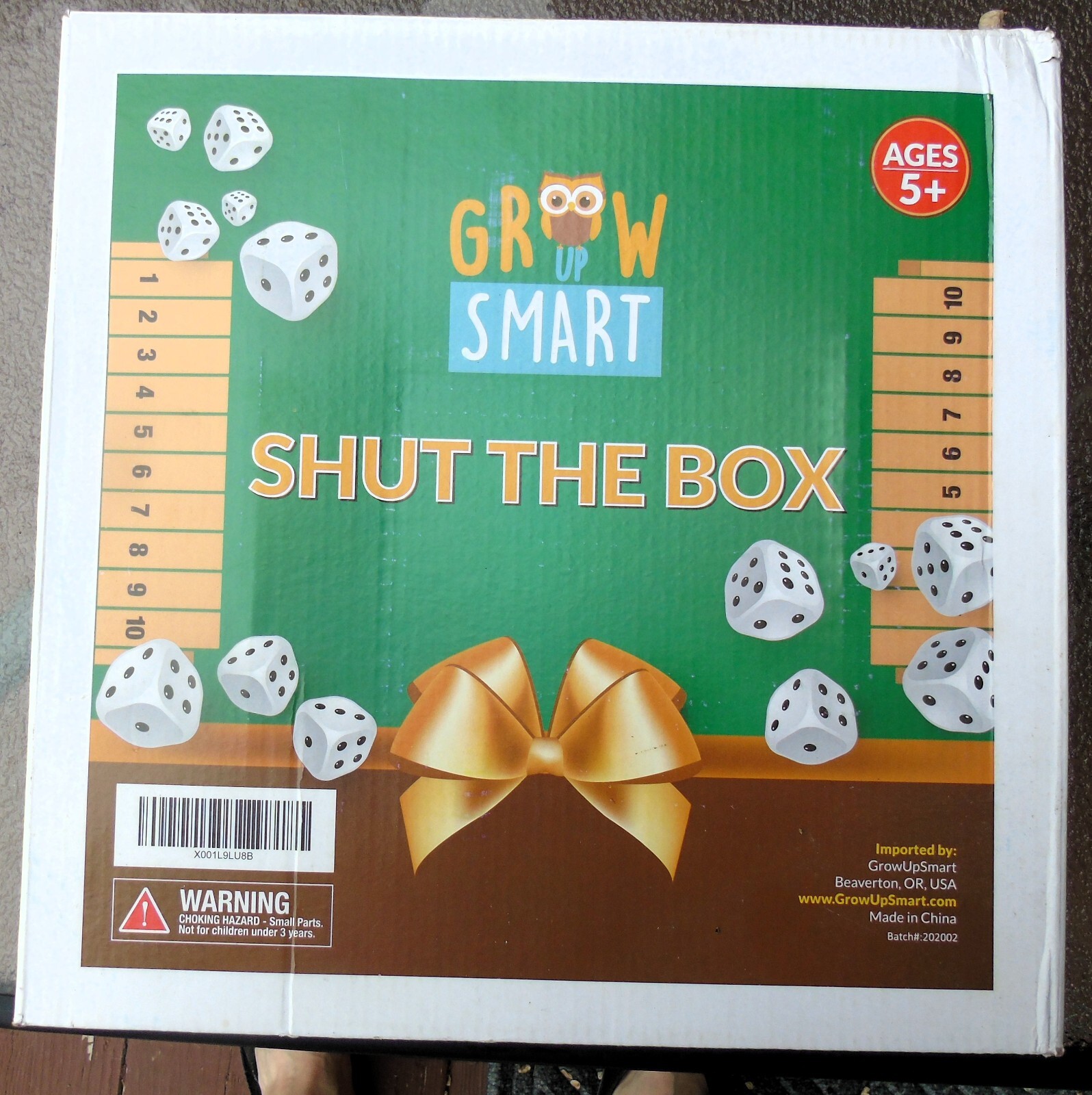 Grow Up Smart Shut the Box Dice Game 2-6 Players for Clever Kids Ages 5+ & Adult