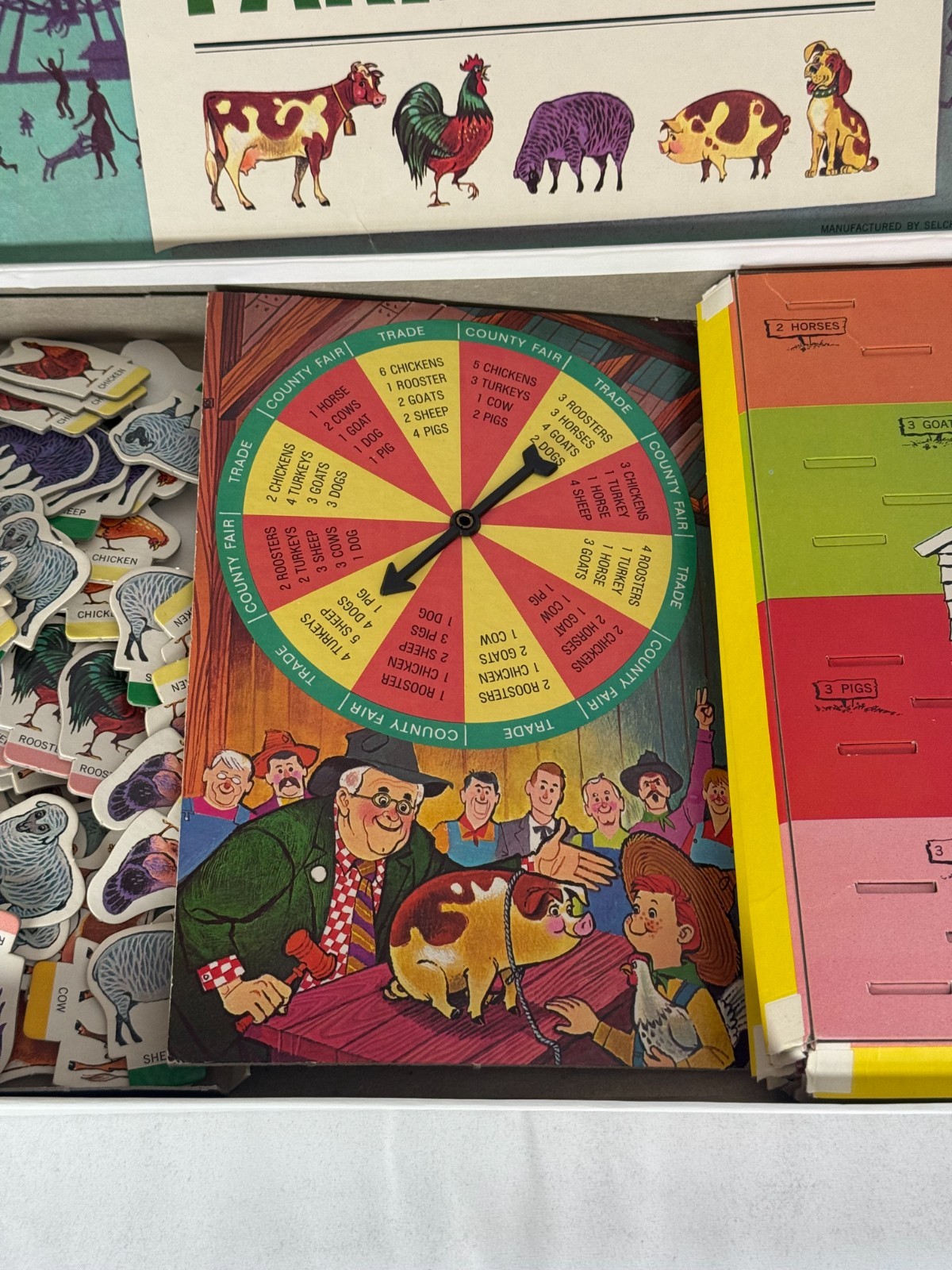 MacDonald’s Farm Board Game Animals Farm Spinner Vtg 1965 County Fair Selchow