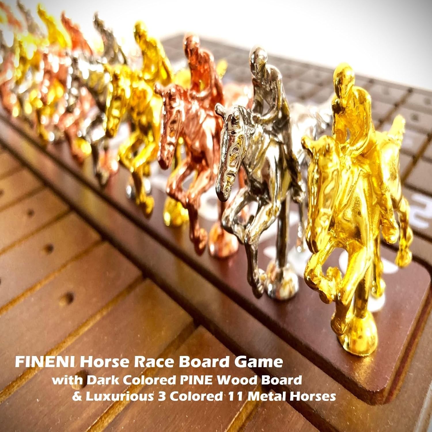 Horse Racing Game for Adults, Horse Race Board Game with 11 Luxurious Metal Hors