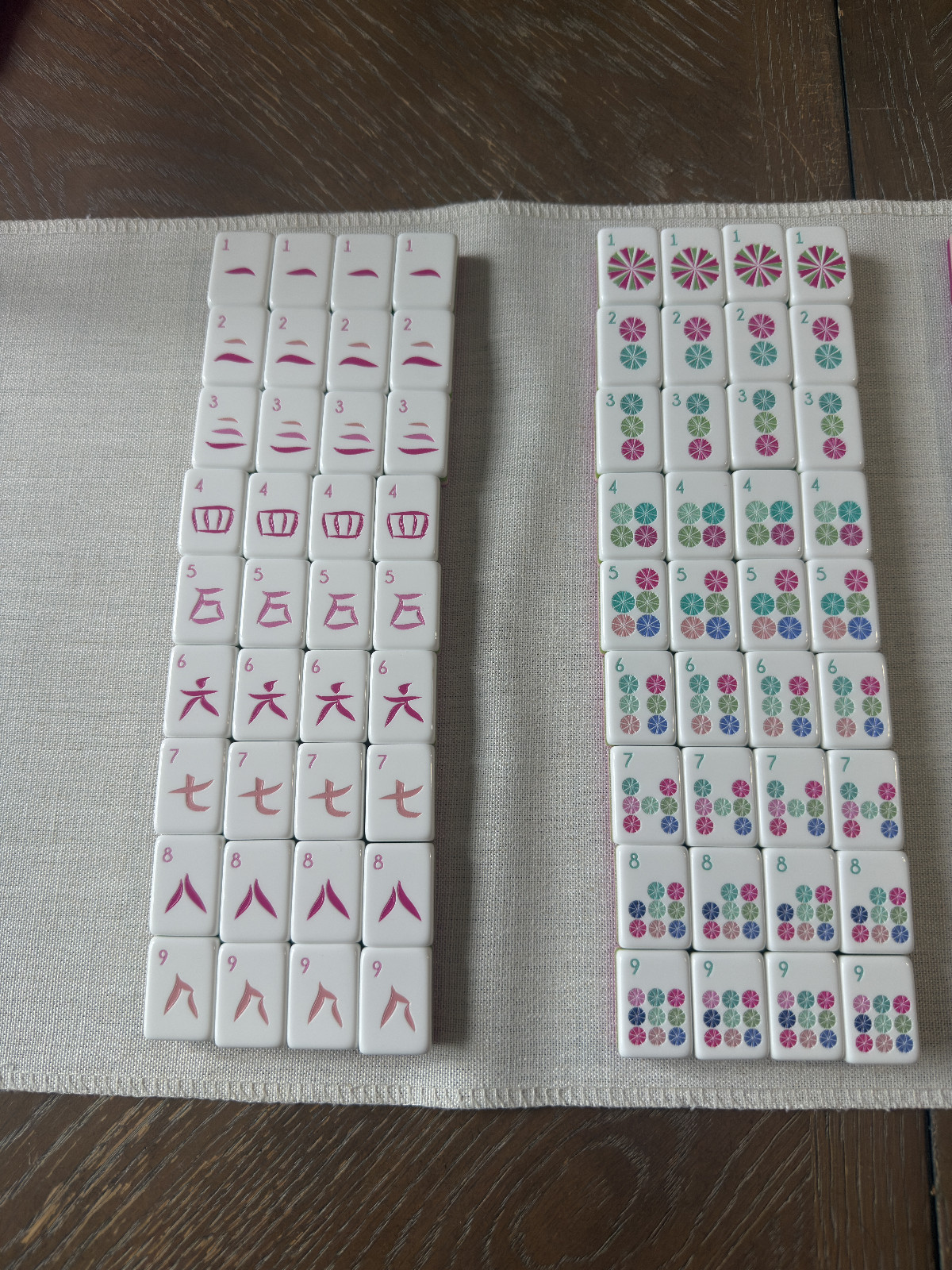 Vibrant American Mahjong Tiles – Hot Pink 3 layered