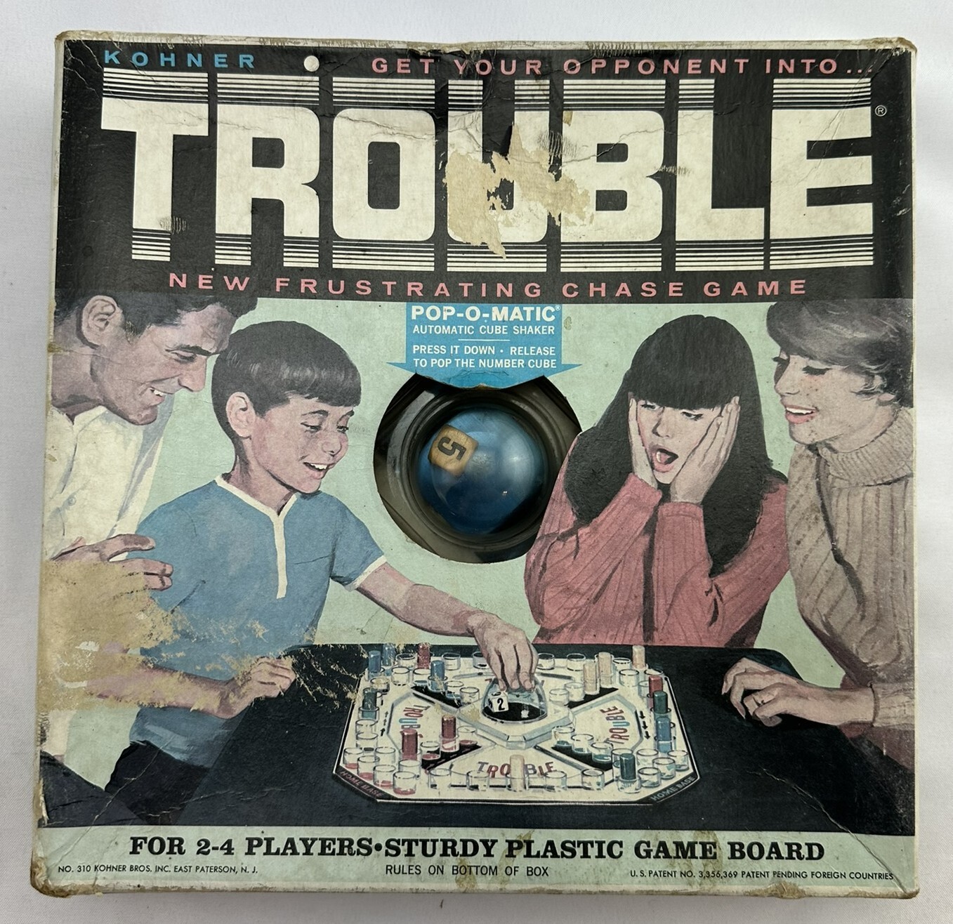 1965 Trouble Game by Kohner Complete in Good Condition FREE SHIPPING