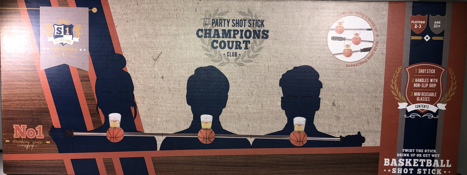Party Shot Stick Champions Court Club Drinking Game Basketball Shot Glasses NEW
