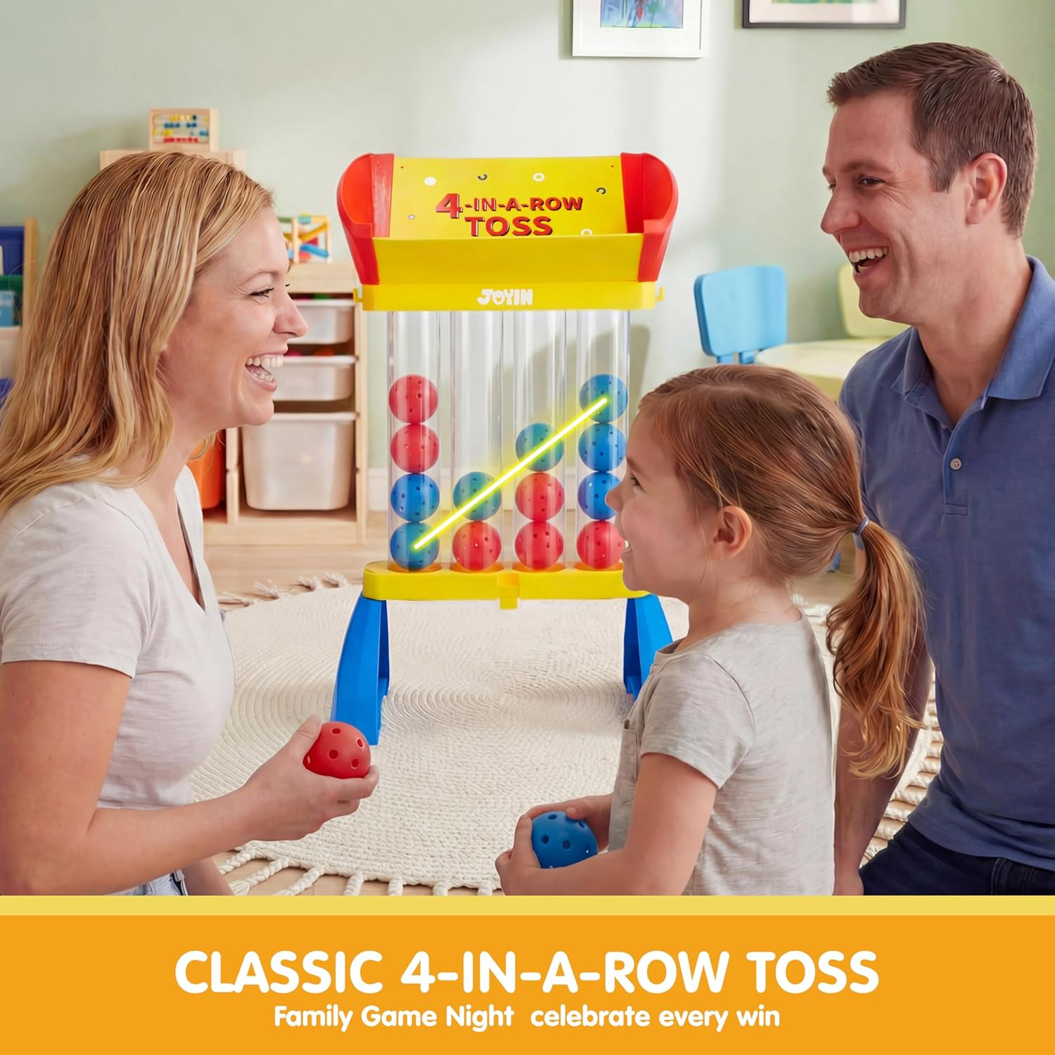 Giant 4-in-a-Row Floor Game – Toss & Score Strategy Yard Game for Kids & Adults