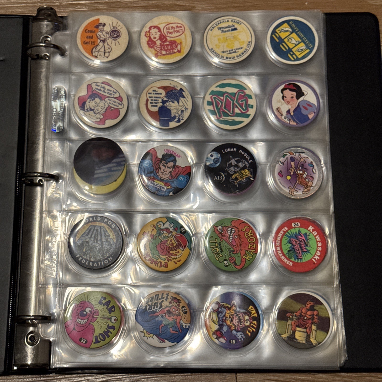 8 Page Pog Cap Collector Album With 160 Pogs