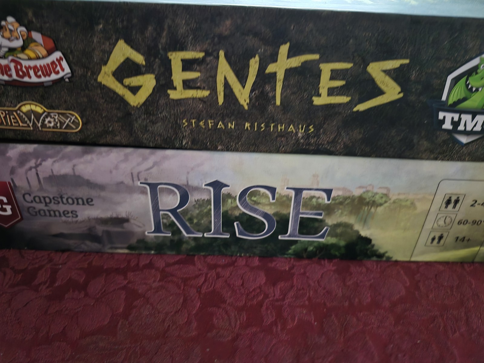 Gentes + Rise Strategy Board Game Lot Deluxe TMG Eurogames 2 Games Bundle