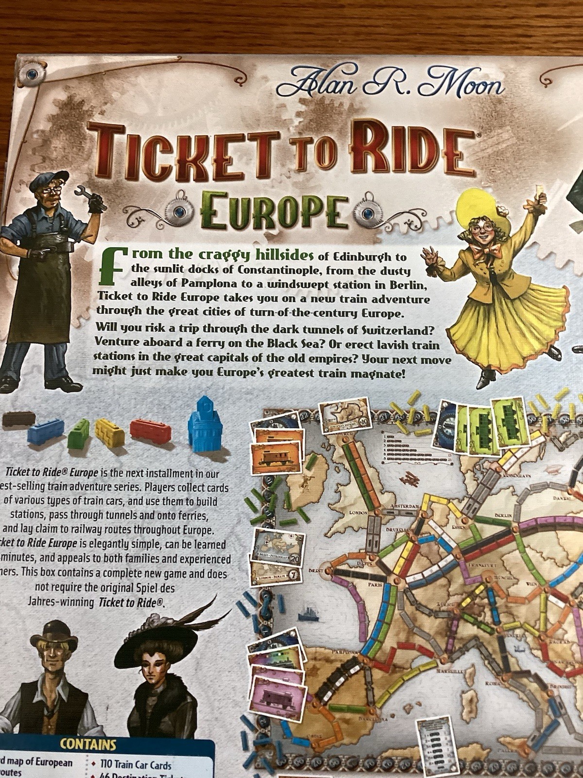 Ticket to Ride EUROPE Board Game Days of Wonder Alan R. Moon all pieces included