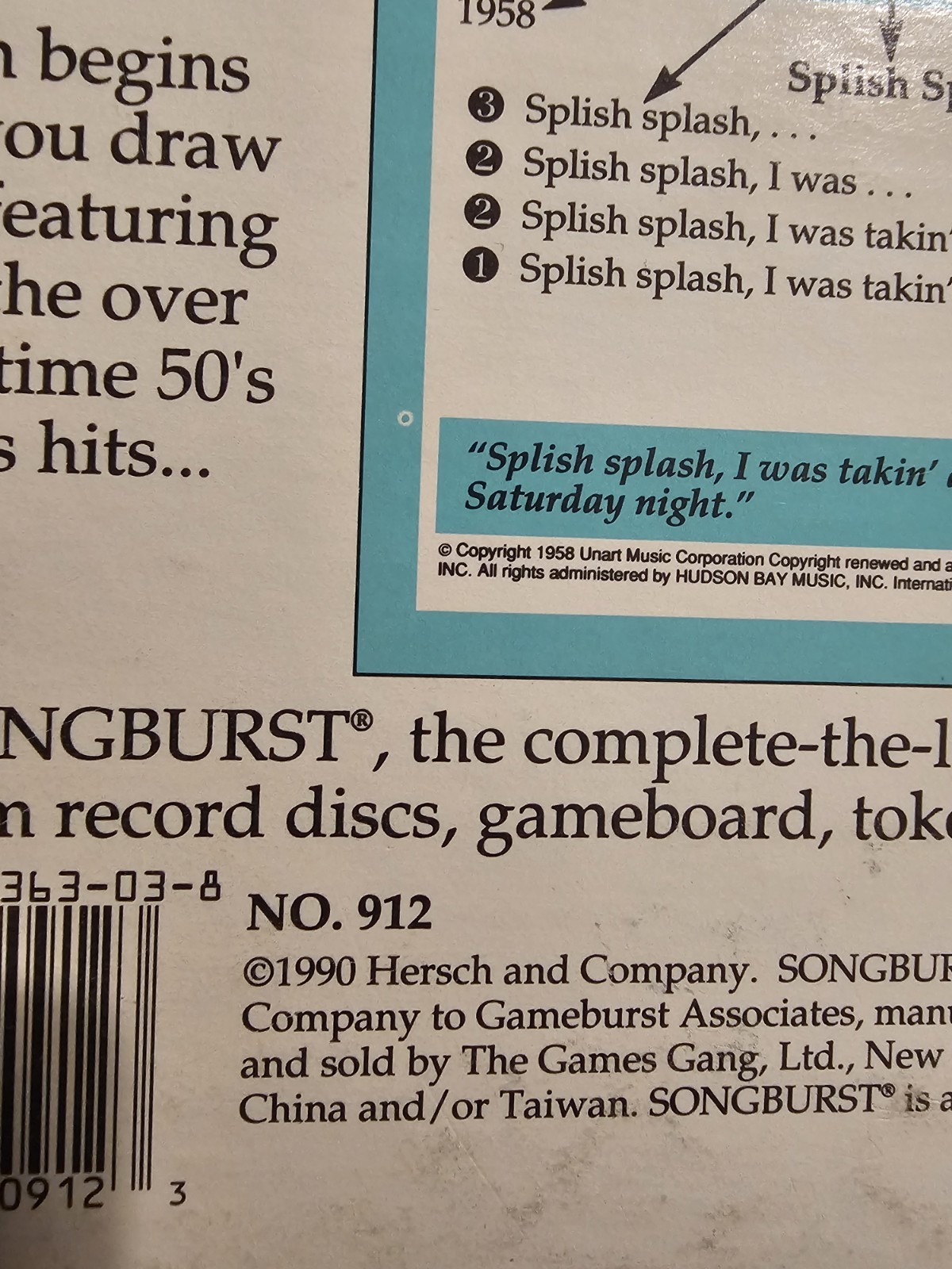 SongBurst Board Game Complete the Lyric 50’s & And 60’s Edition 90s Board Game