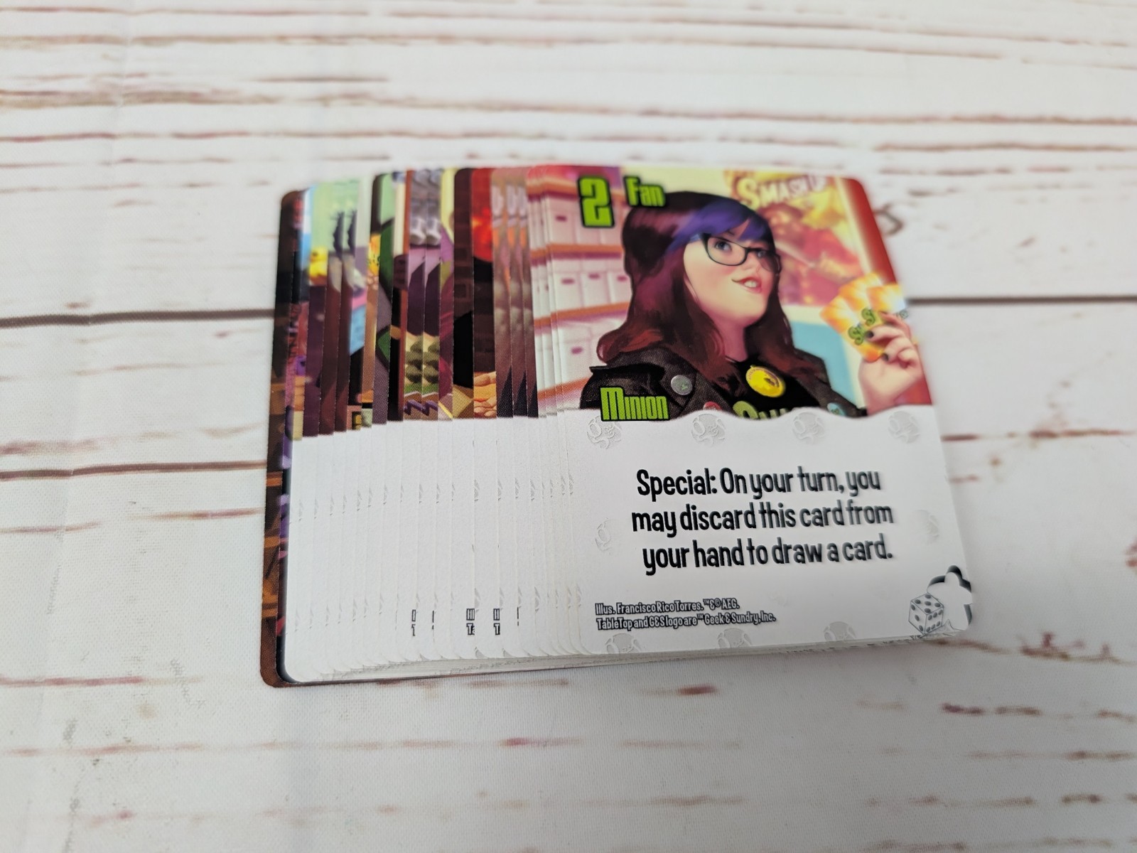 Smash Up Board Game Card Game Original Base Set & Big Geeky Box AEG *1 Bent Card