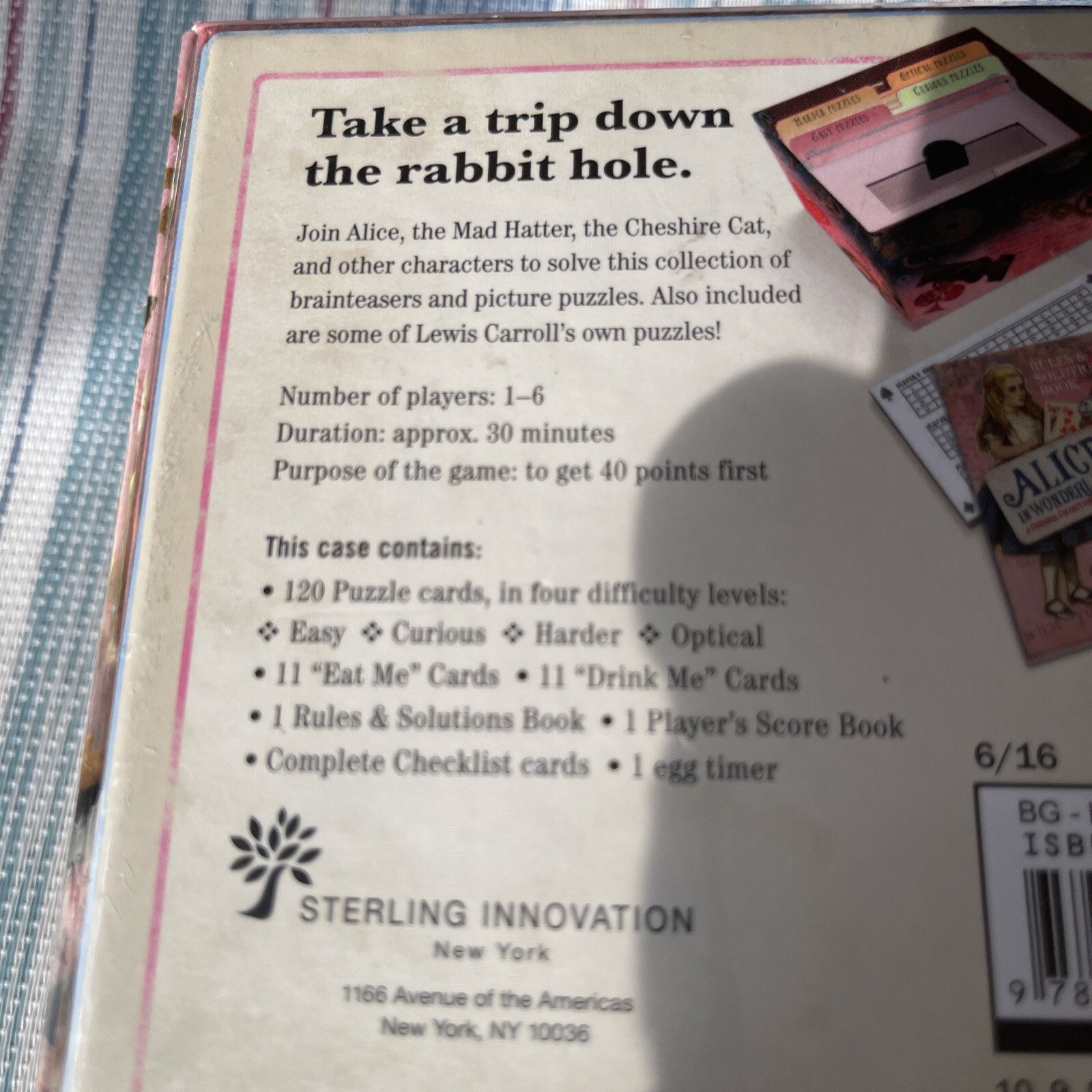 Alice in Wonderland Curious Collection of Puzzles Sterling Innovation NEW Games