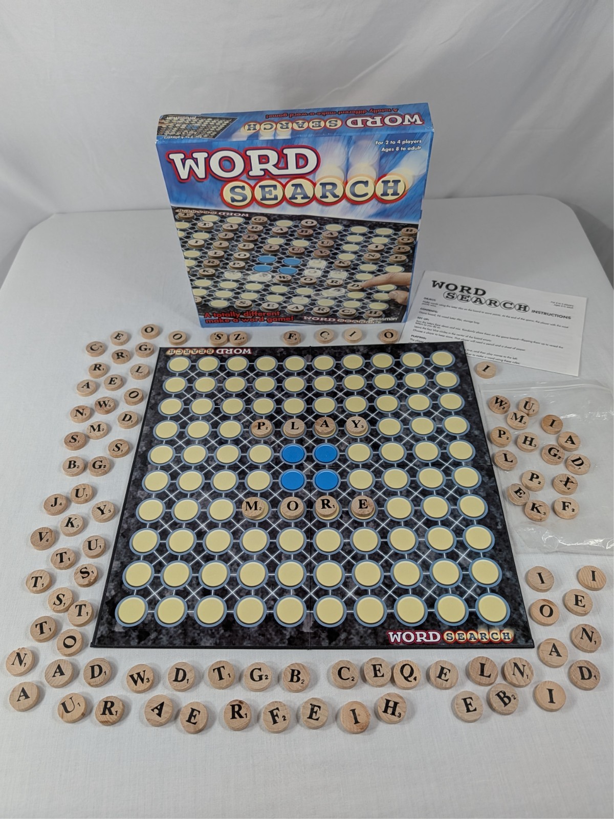 Word Search Board Game by Pressman Wooden Tiles Ages 8+ Pre-owned