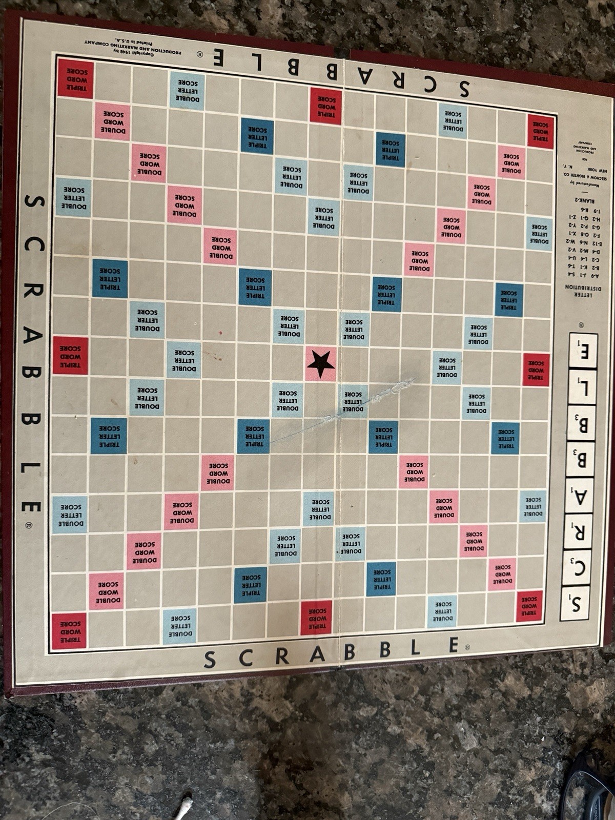 Vintage MCM Mid Century SCRABBLE Crossword Board Game SELCHOW & RIGHTER