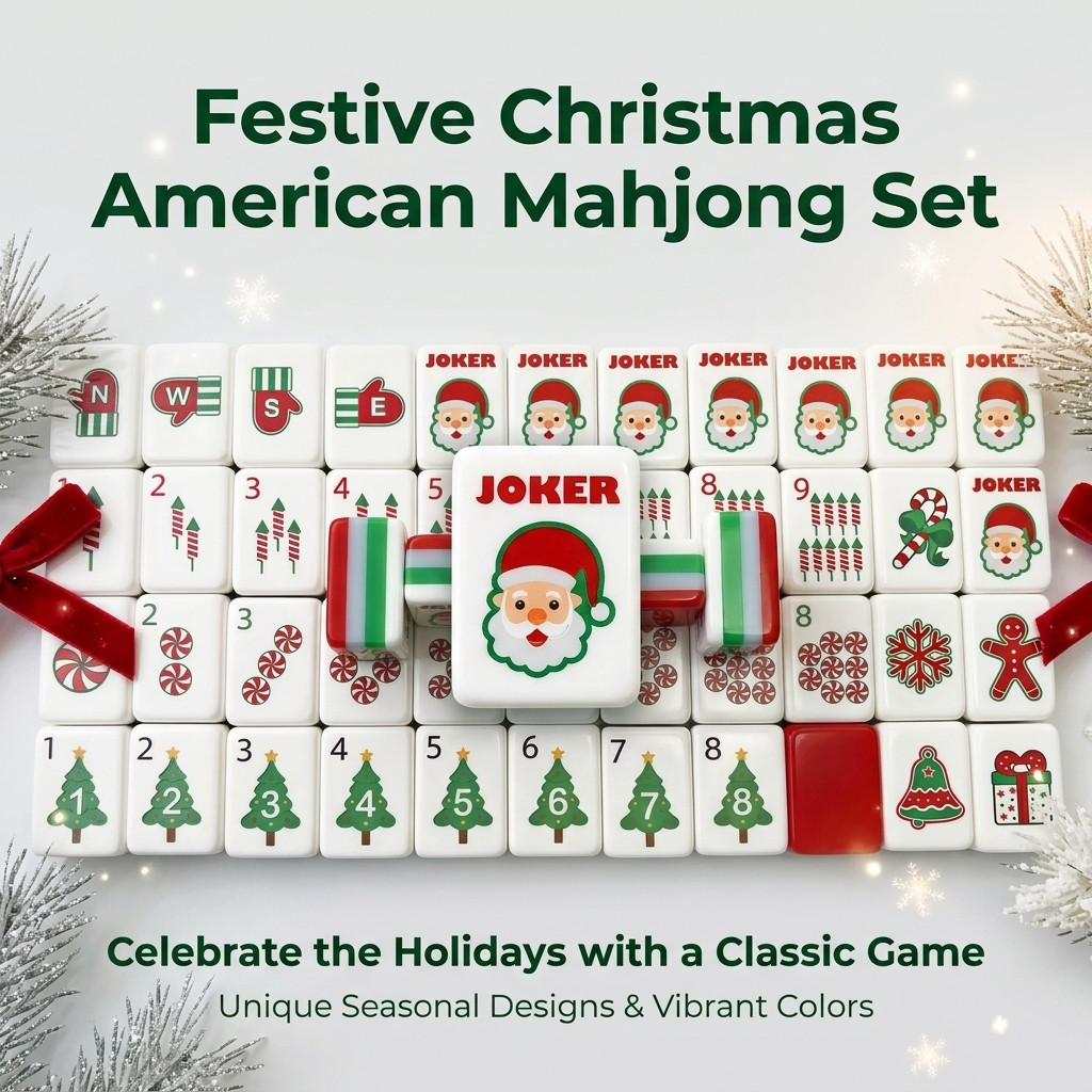 160 Christmas-themed American Mahjong set 4-layer acrylic American Mahjong tiles