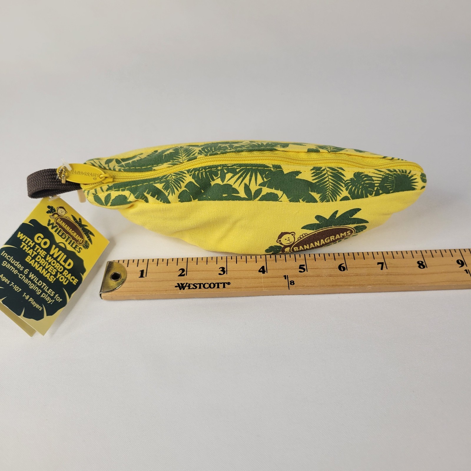 2014 Bananagrams Wild Tiles Fun Word Game Family Night Yellow Banana Case Monkey