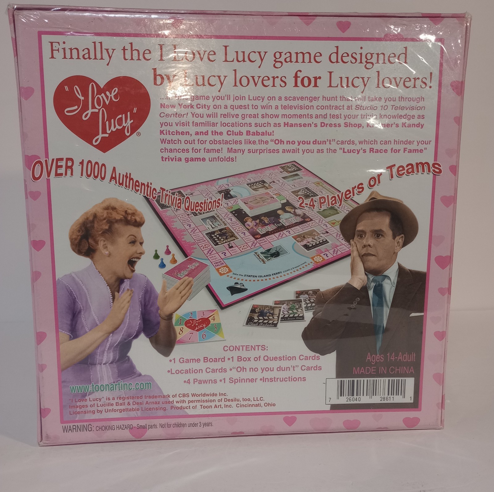 I LOVE LUCY LUCY’S RACE FOR FAME TRIVIA GAME Brand New Sealed