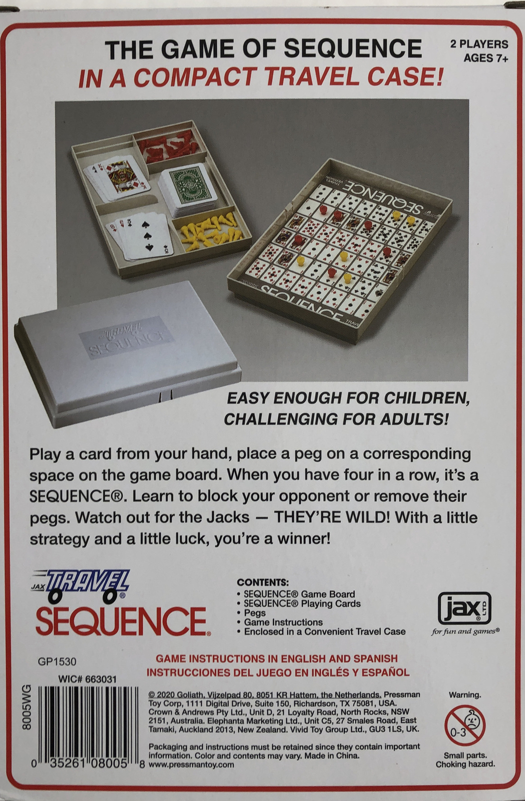 Sequence Travel Version An Exciting Game Of Strategy Age 7+ 2 Players