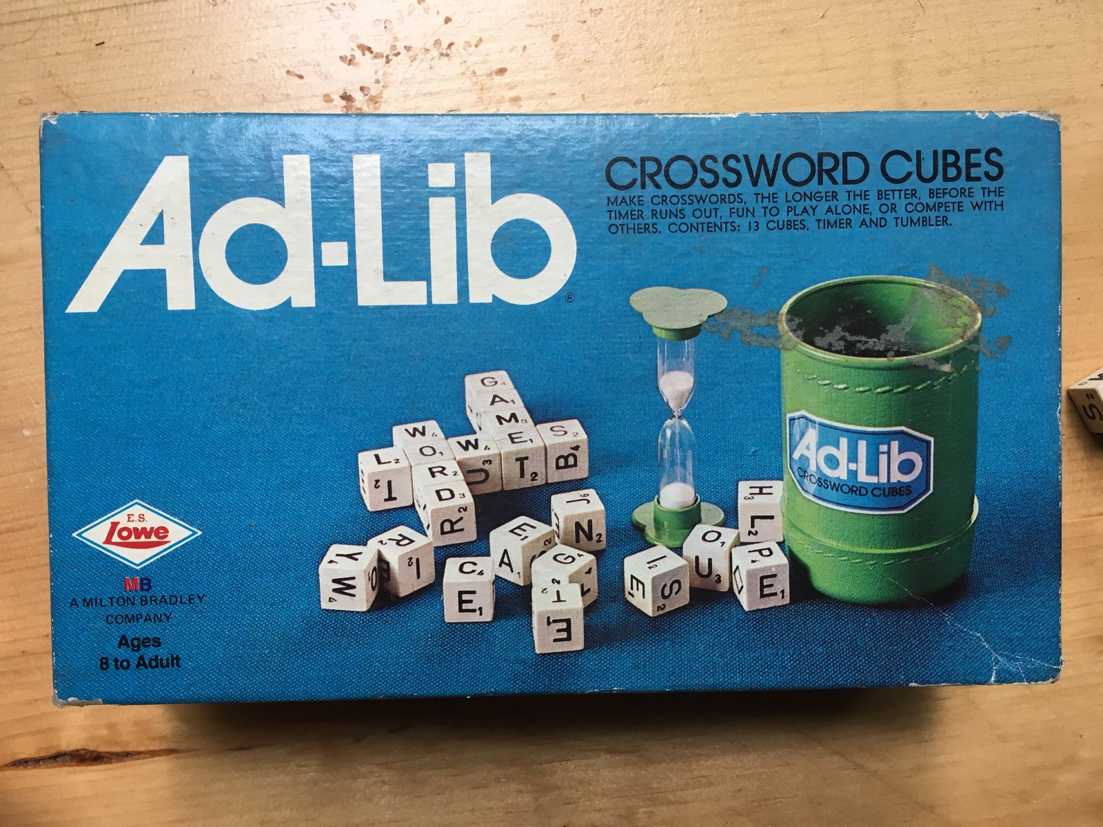 Vintage 1975 Ad-Lib Crossword Cubes Game E.S. Lowe Milton Bradley COMPLETE