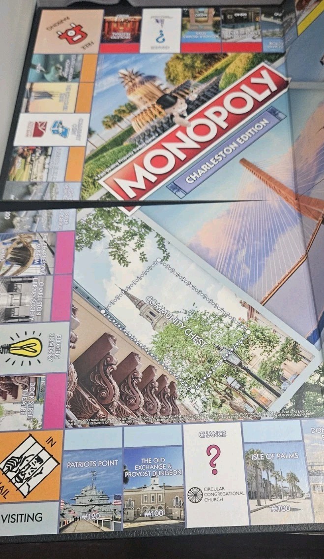 Charleston Edition Monopoly Board Game New Open Box W/ Bonus Top Trumps Cards