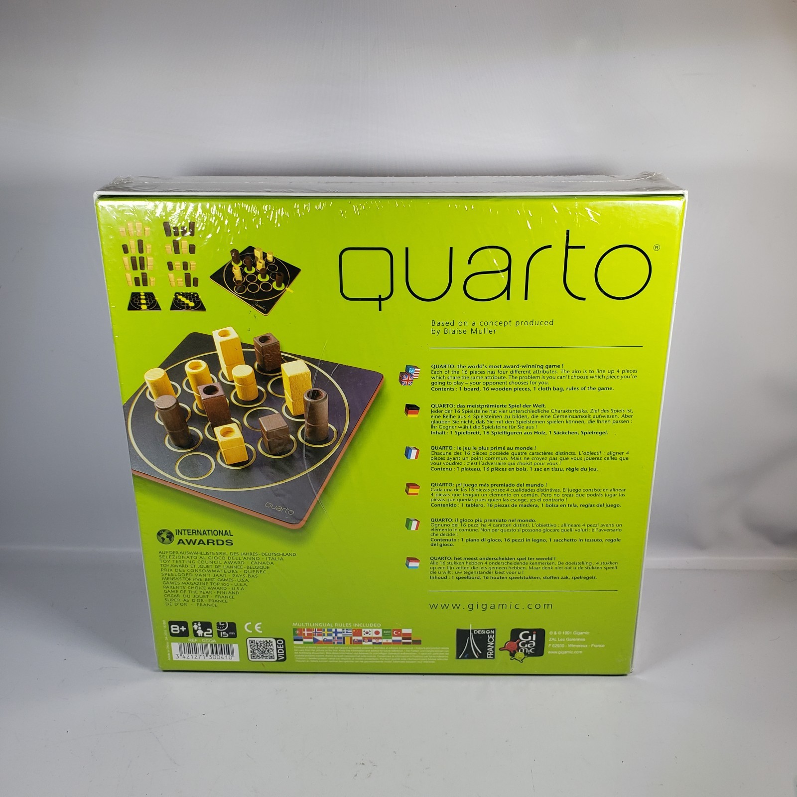New Quarto Two-Player Abstract Strategy Board Game Blaise Muller GiGamic Sealed