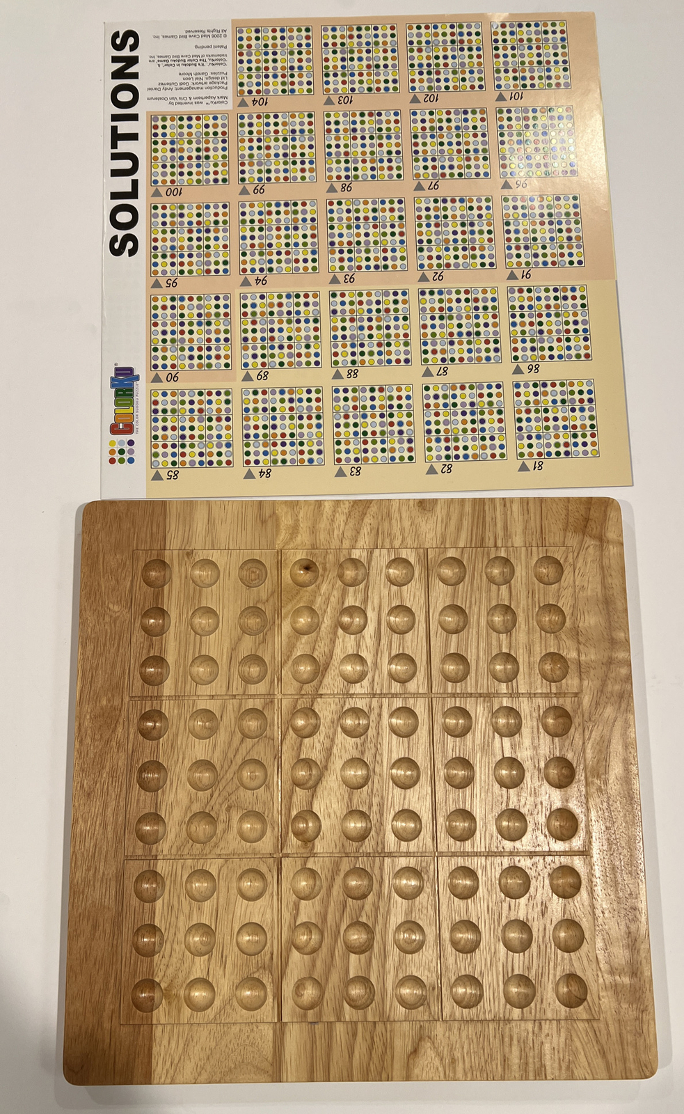 Colorku The Color Sudoku Puzzle – Replacement PARTS – Wooden Game Board