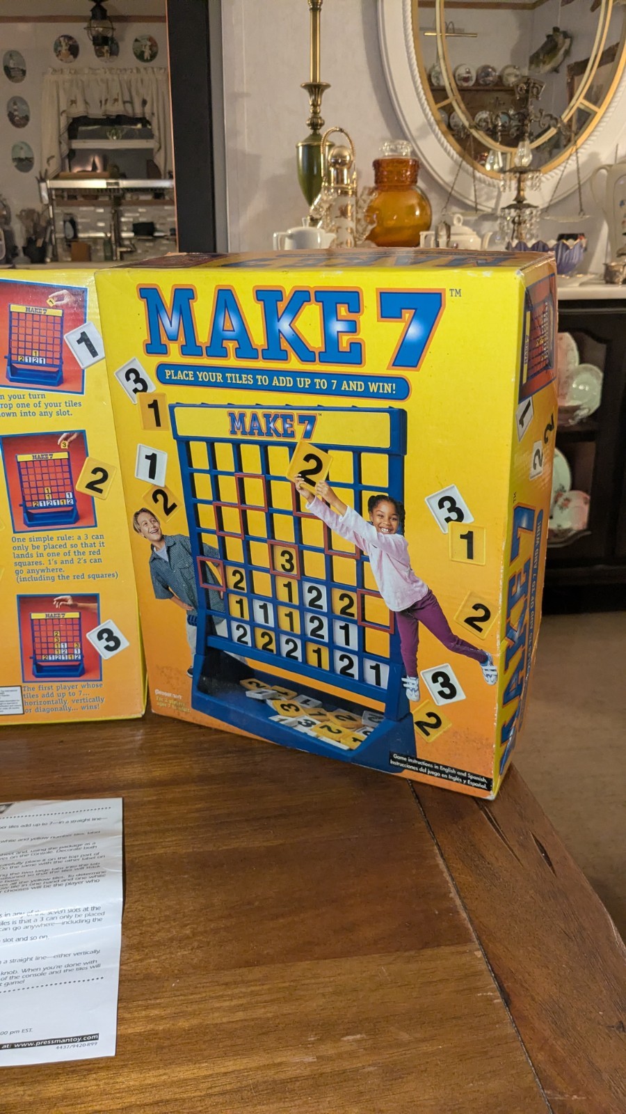 Vintage 1999 Pressman MAKE 7 Tile Board Game Complete Nice Condition