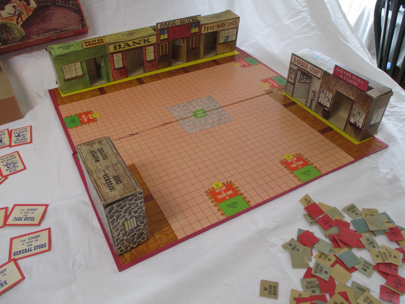 Vtg. BAT MASTERSON WESTERN BOARD GAME BY LOWELL 1958. May be Incomplete.