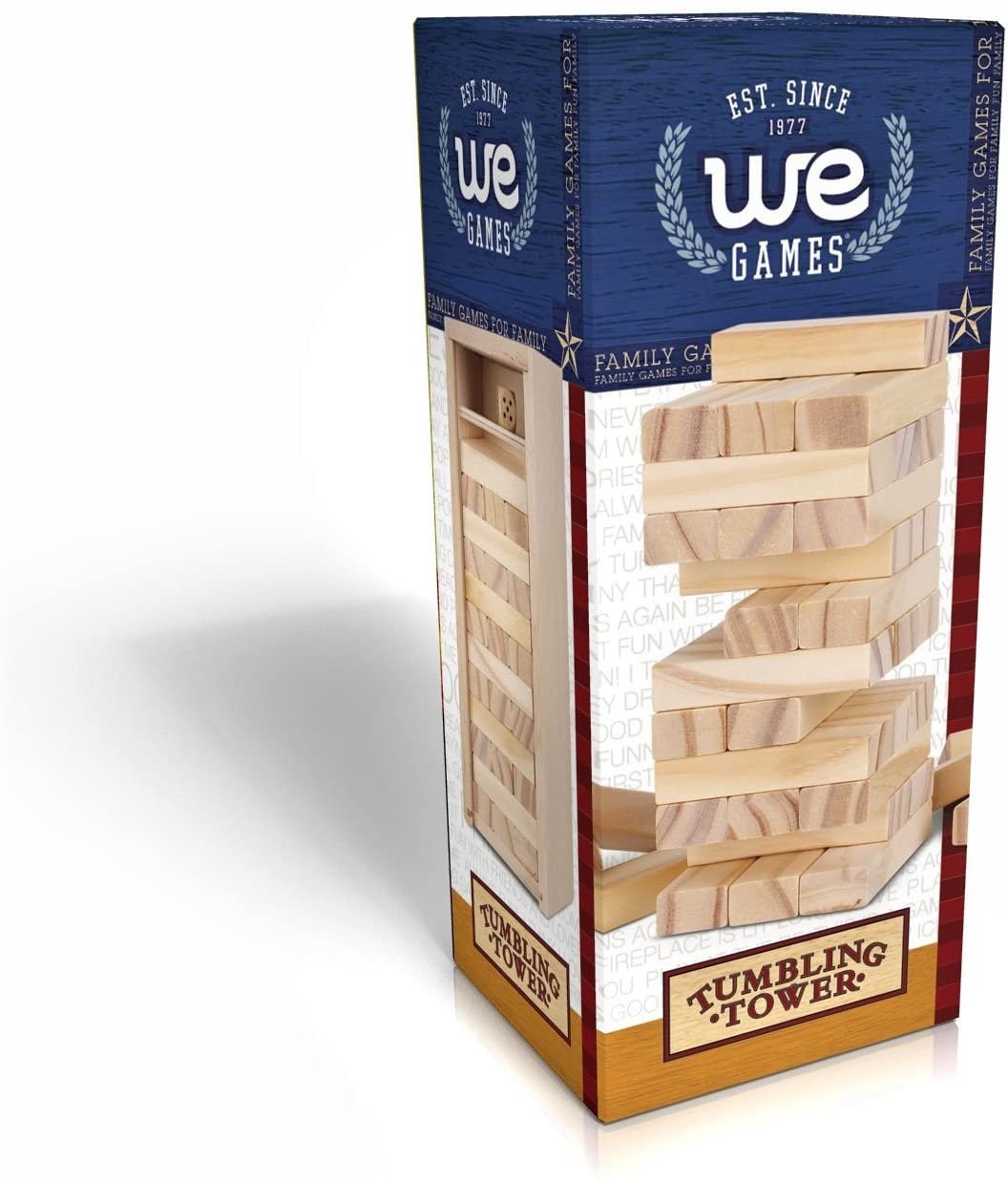 WE Games Mini Wood Block Party Game That Tumbles Down When You Play, 5.5 in.