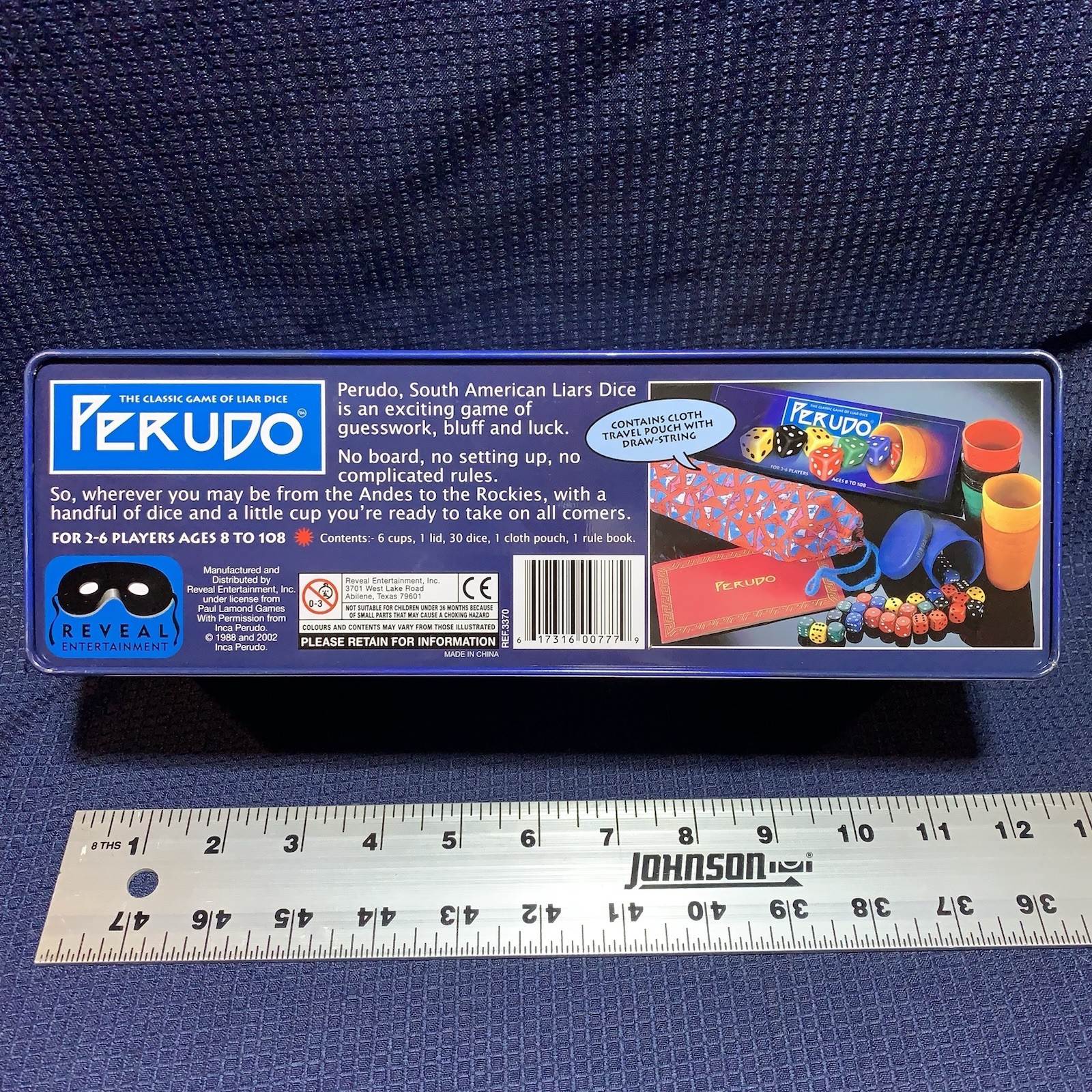 PERUDO Classic Game of Liar’s Dice Tin Box Pressman 2002, Complete EUC Free Ship