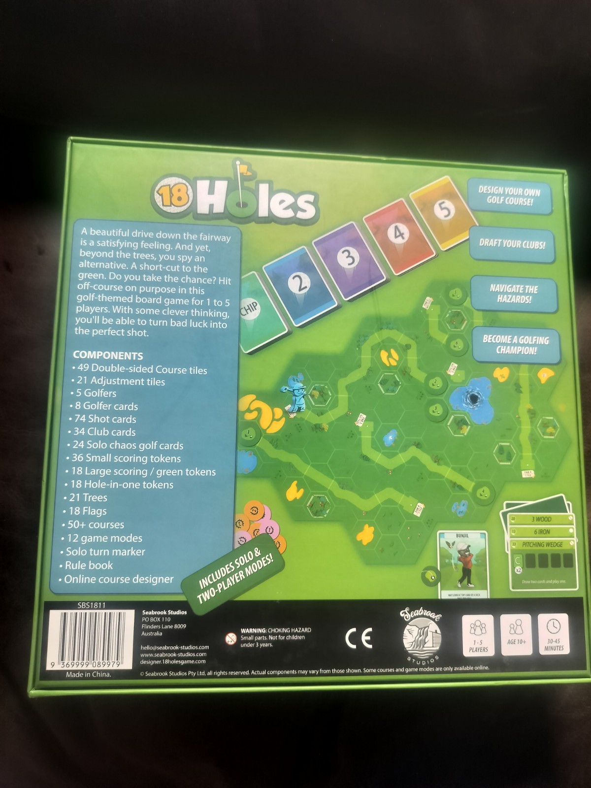 18 Holes Second Edition Golf Board Game by Seabrook Studios – 1-5 Players, Age