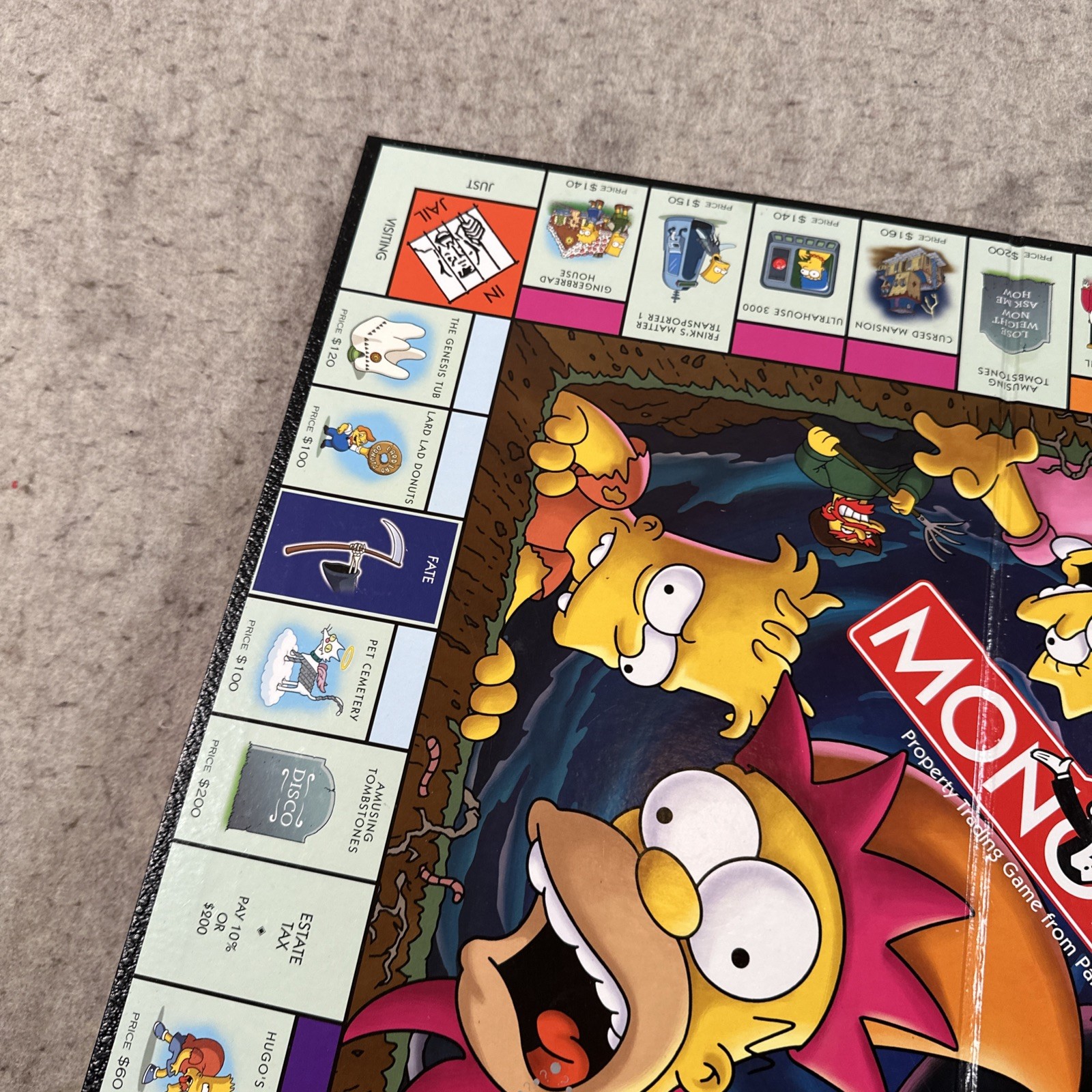THE SIMPSONS TREE HOUSE HORROR Monopoly GLOW-IN-THE-DARK Board Game Incomplete
