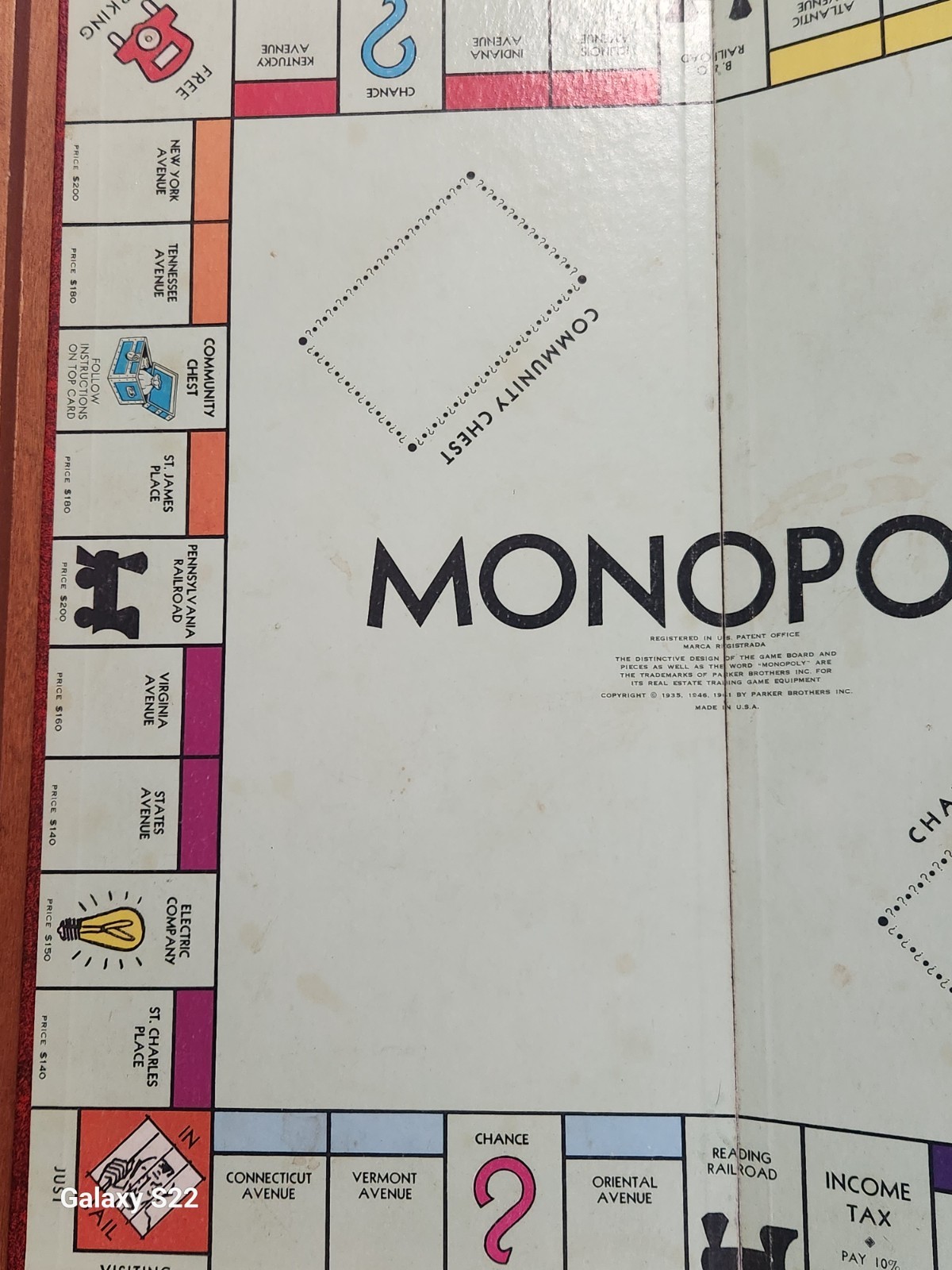 Vintage Monopoly Board Game by Parker Brothers Inc in Wooden Case. Complete set.