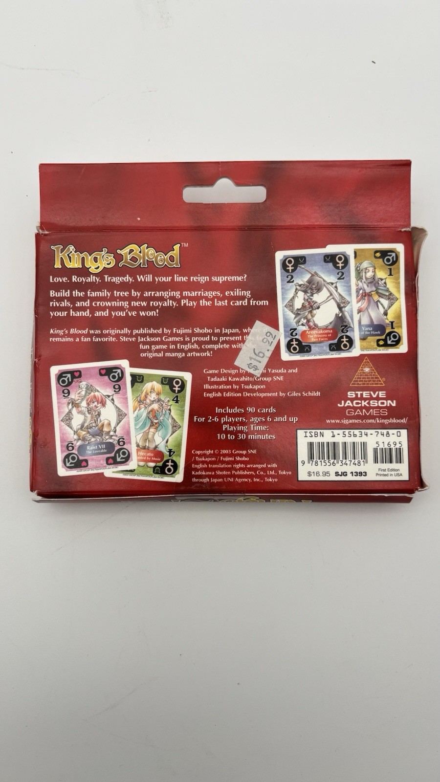 King’s Blood Card Game – Steve Jackson Games – RARE 2003 100% Complete Nice