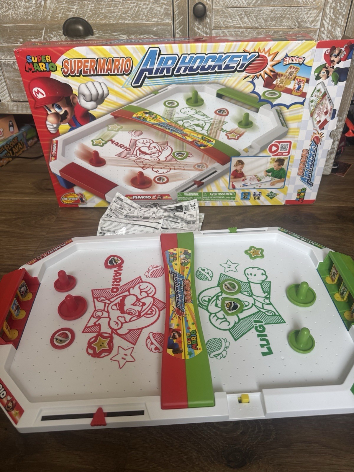 Epoch Super Mario Brothers Air Hockey Tabletop Skill and Action Game Complete
