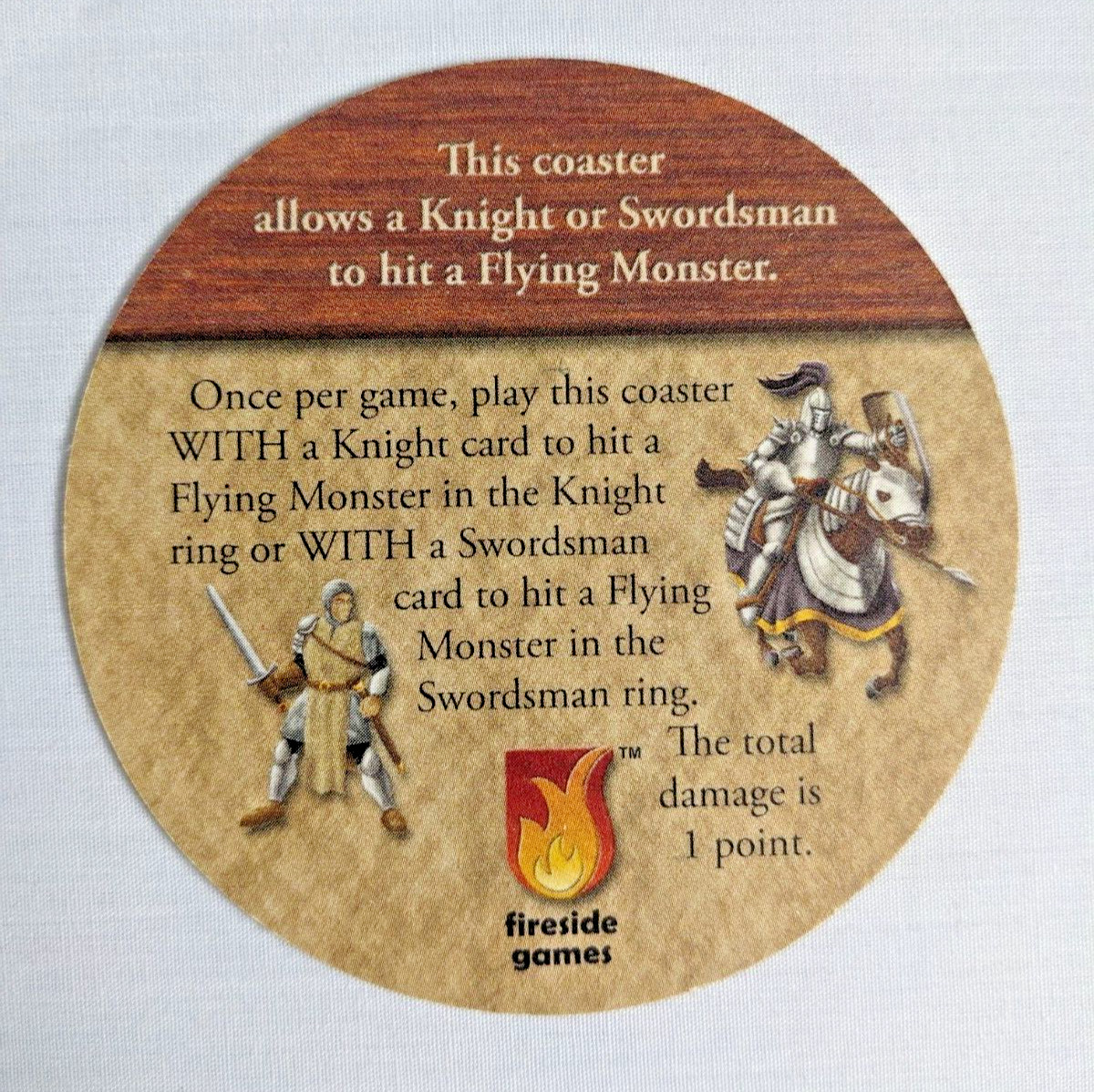 CASTLE PANIC Board Game CROSSBOW COASTER PROMO Used Fireside Games 2012 OOP