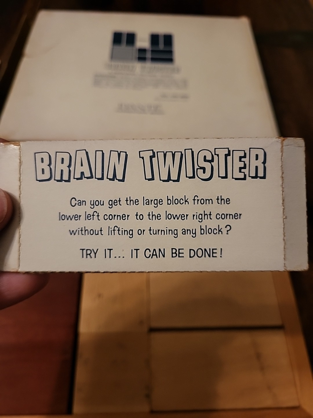 Vintage Dante Carpenter’s Bench Solitaire Slide Puzzle Brain Teaser Complete