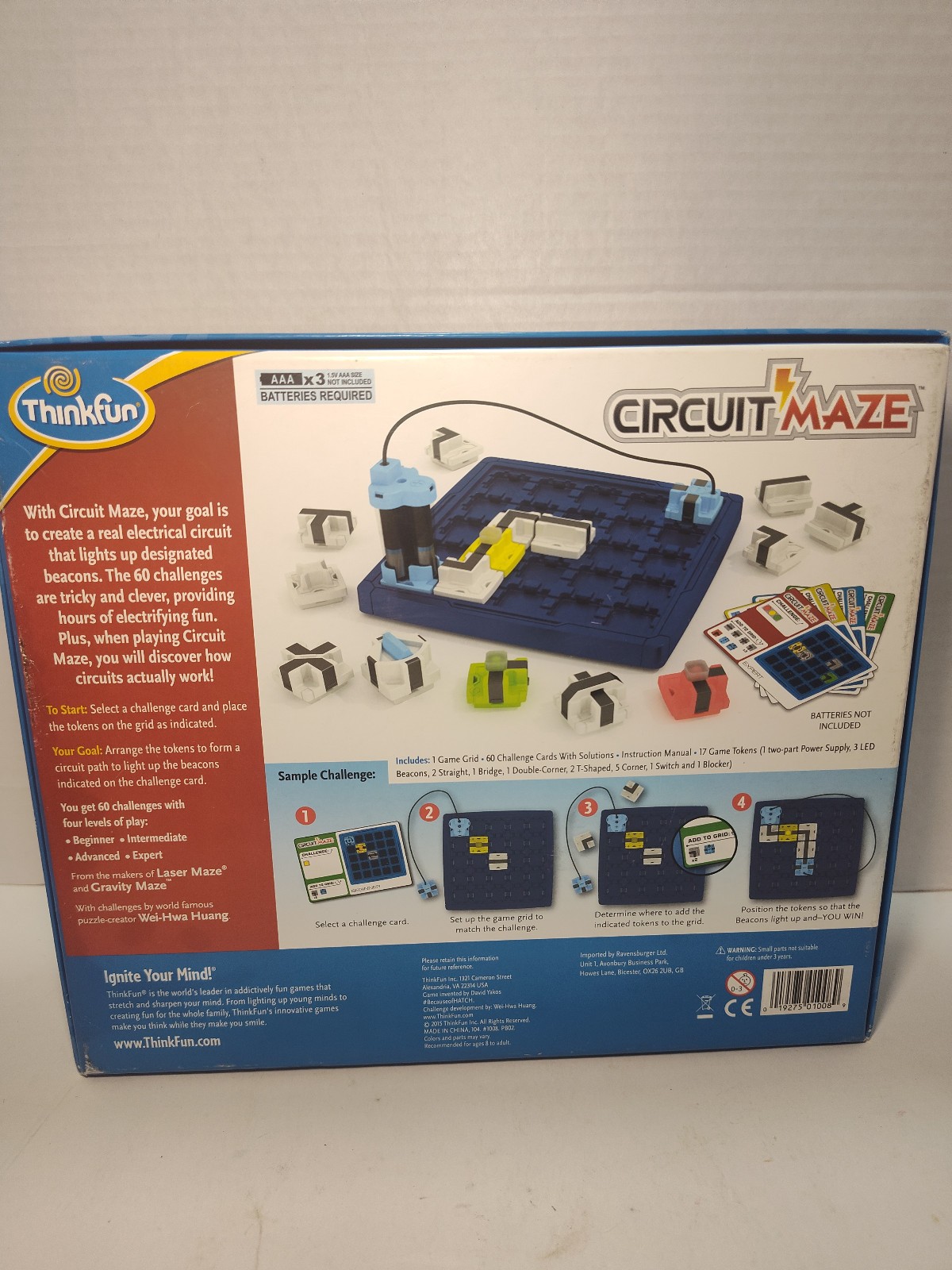 ThinkFun Circuit Maze Electric Current Logic Game STEM Brain Teaser TESTED/COMP