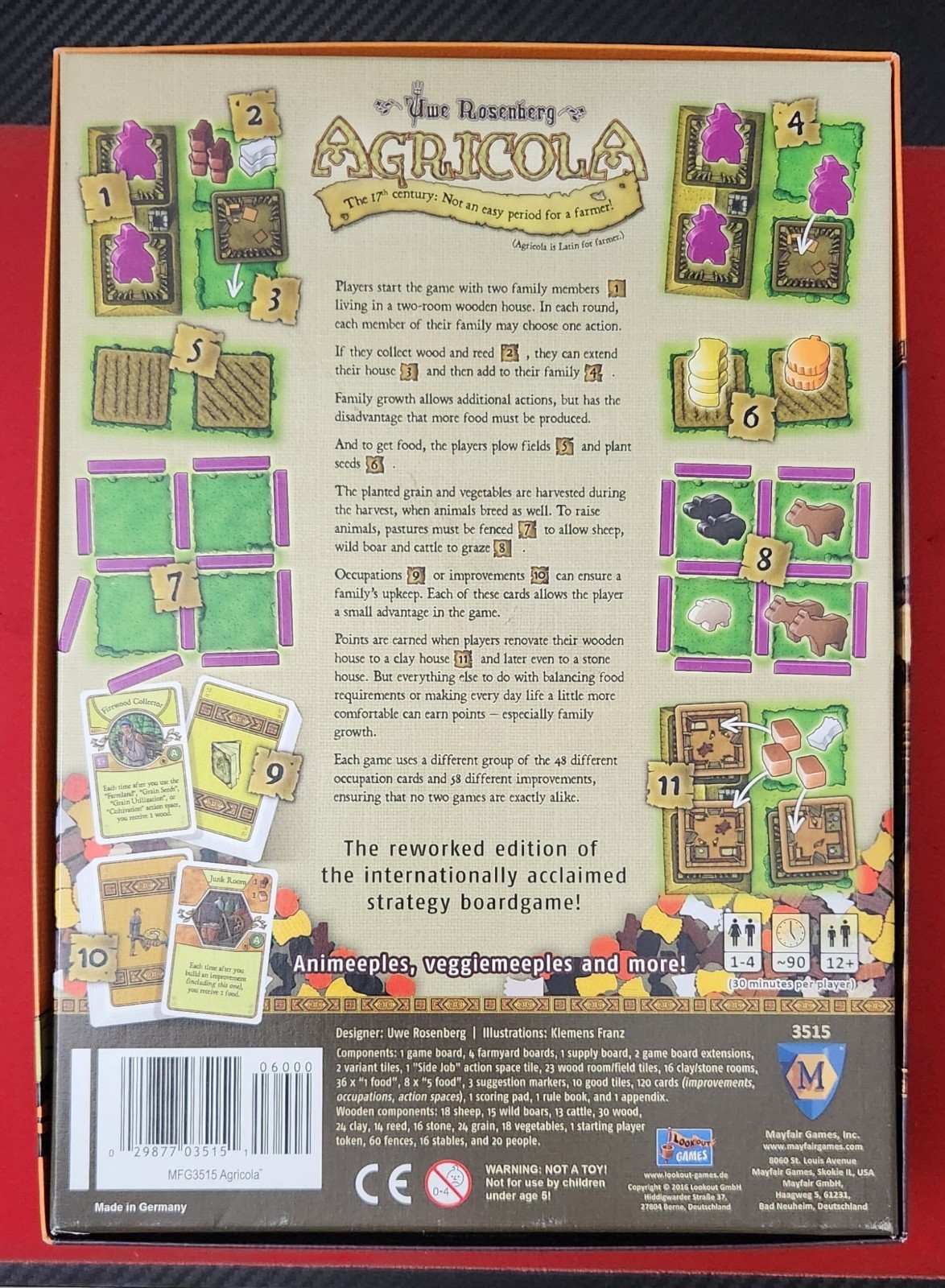 Agricola Strategy Farming Board Game by Mayfair Games 2016 Complete NM/VG