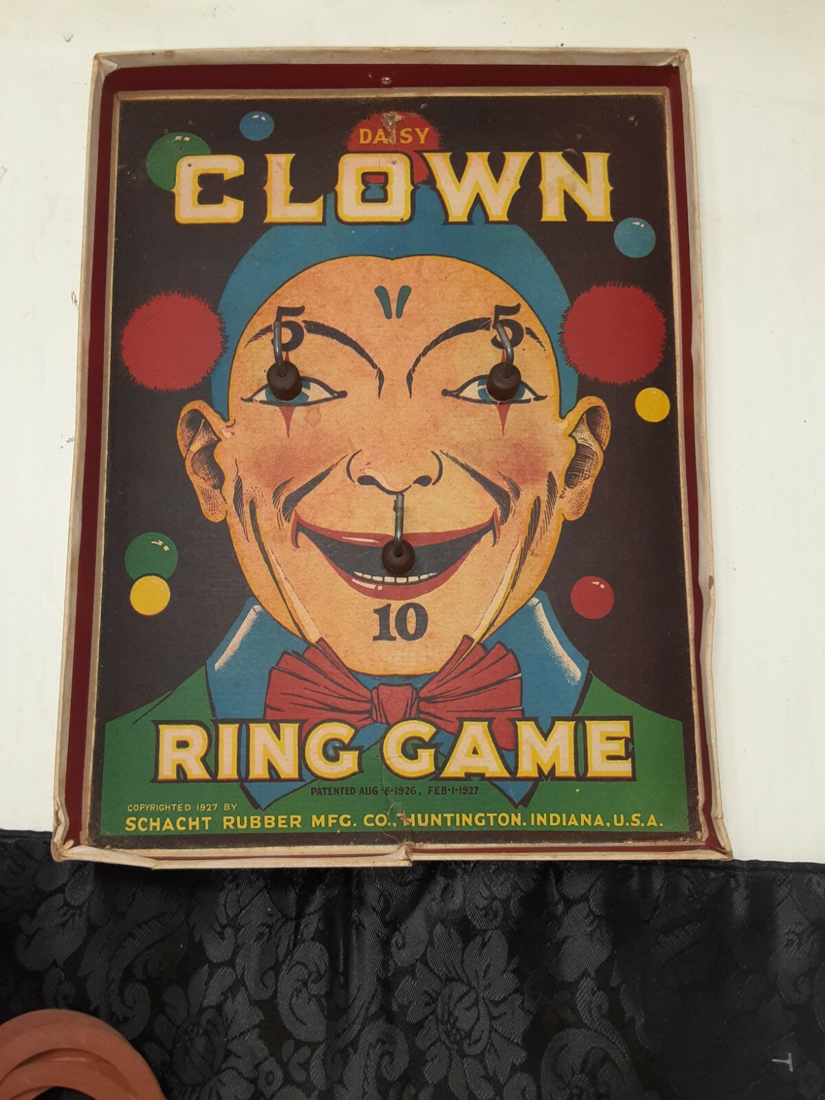 DAISY CLOWN RING GAME 1927 Ring Toss Game VERY RARE Schacht Rubber